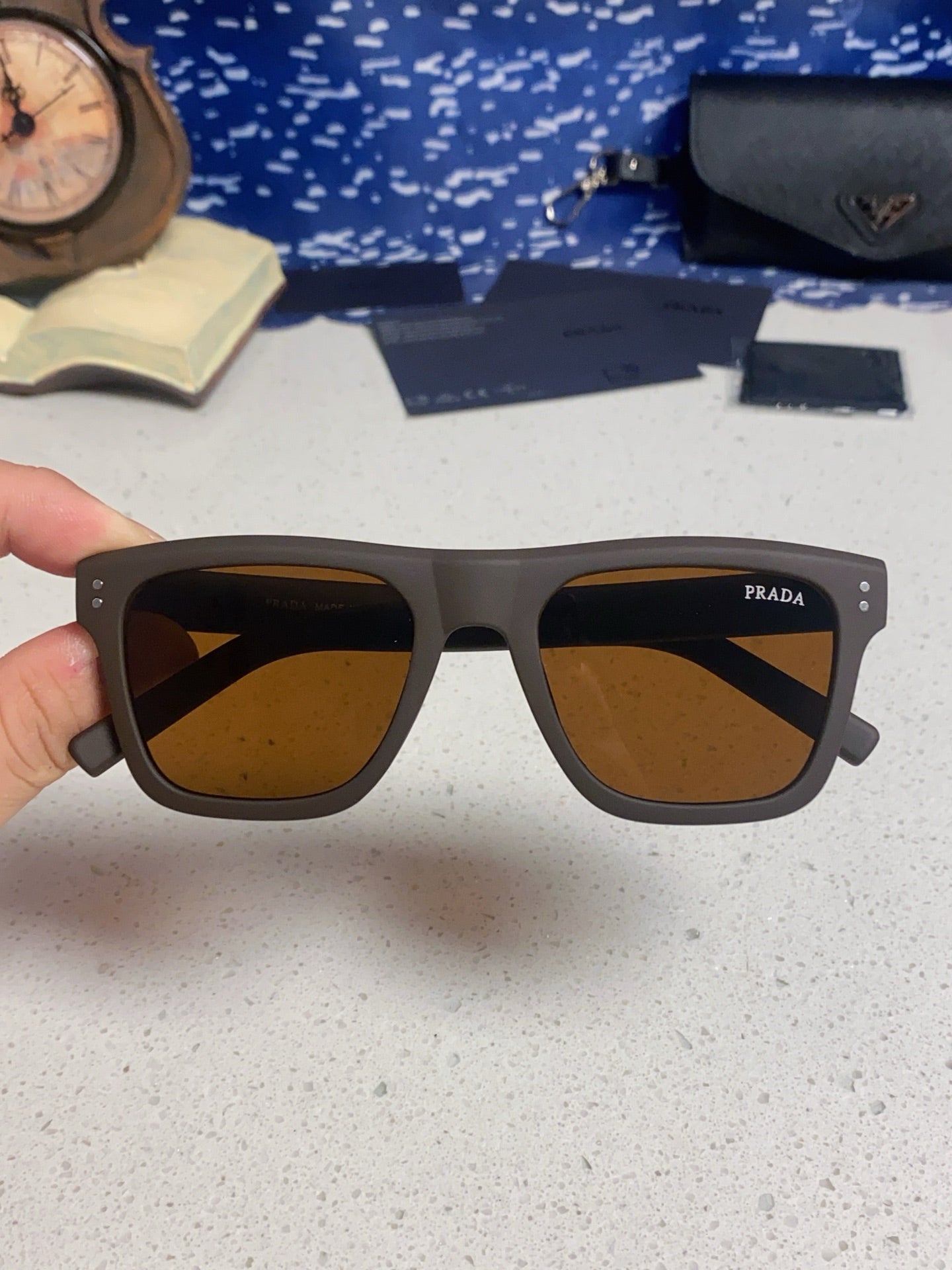 Prada Square Brown Lens Sunglasses for Men & Women - 358461 - detail image 4