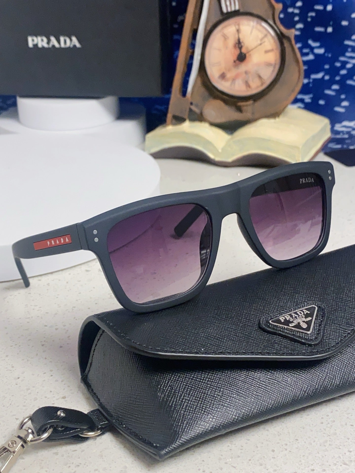 Prada Square Blue Lens Sunglasses for Men & Women - 358344 - detail image 10
