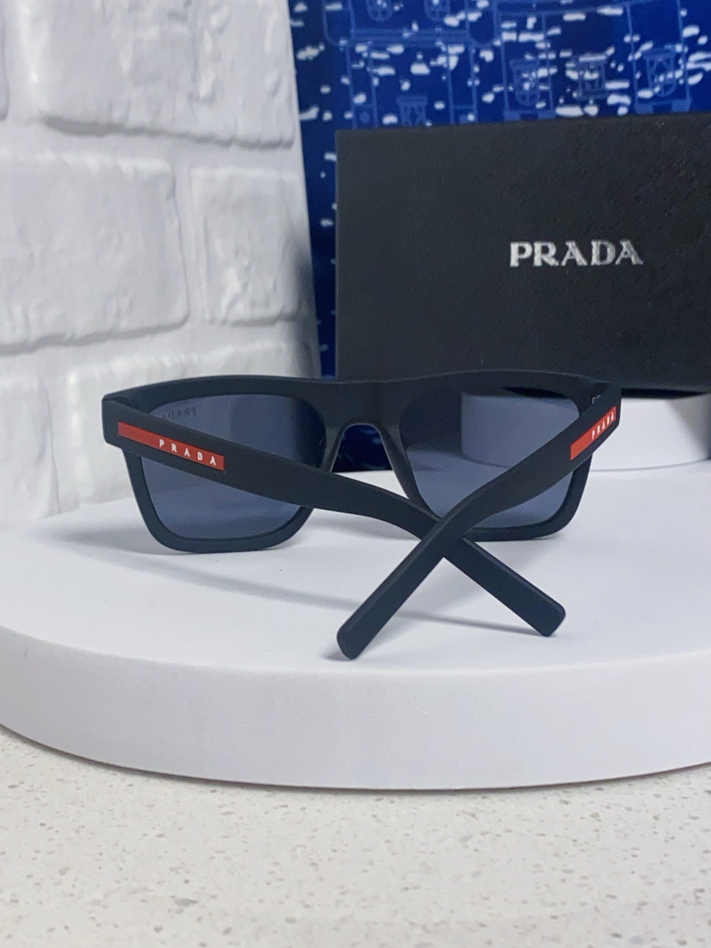 Prada Square Blue Lens Sunglasses for Men & Women - 358345 - detail image 3