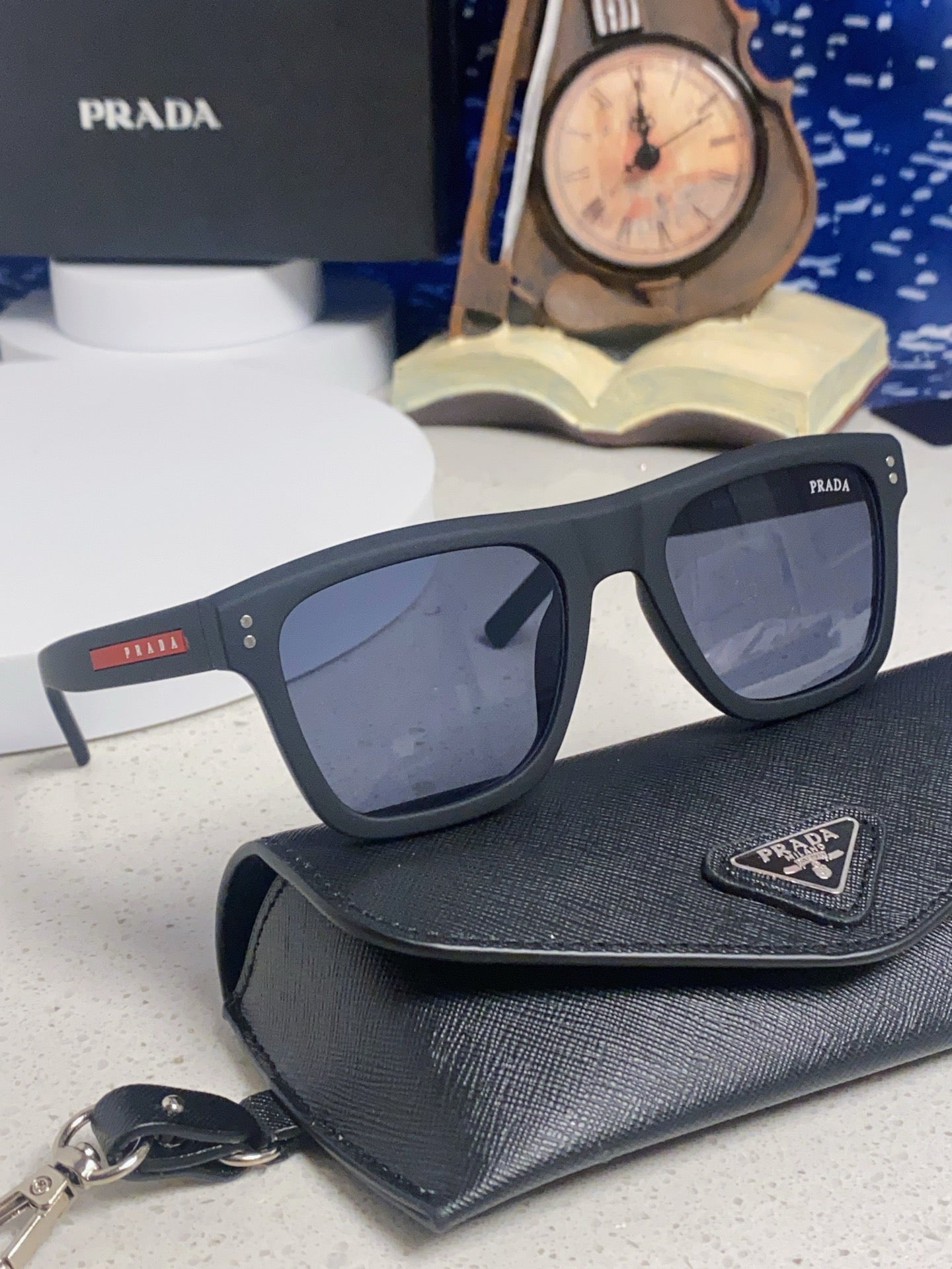 Prada Square Blue Lens Sunglasses for Men & Women - 358345 - detail image 10