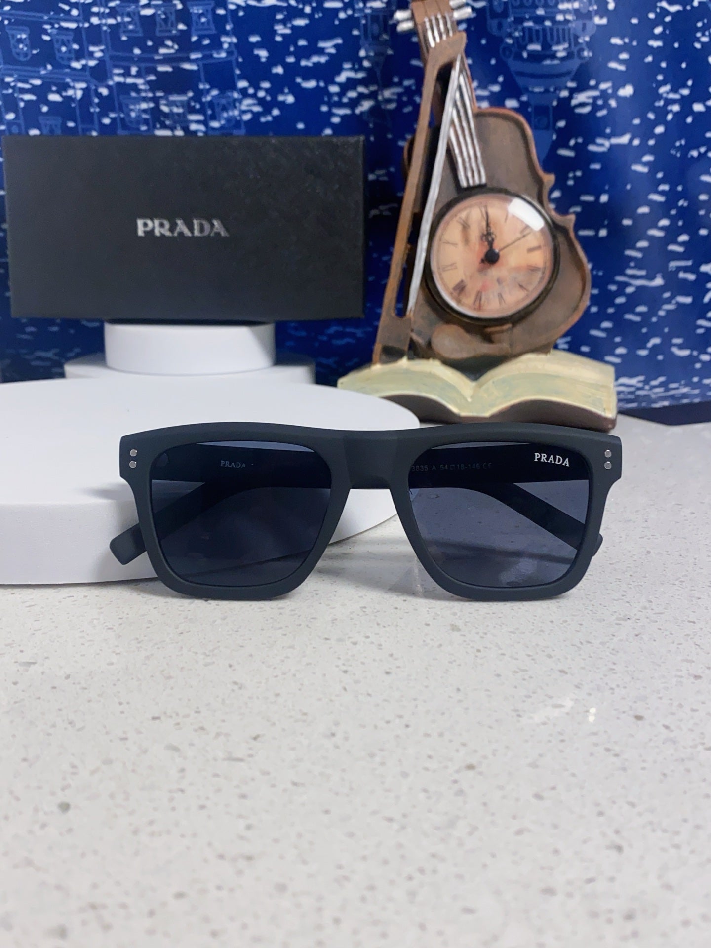 Prada Square Blue Lens Sunglasses for Men & Women - 358345 - detail image 9