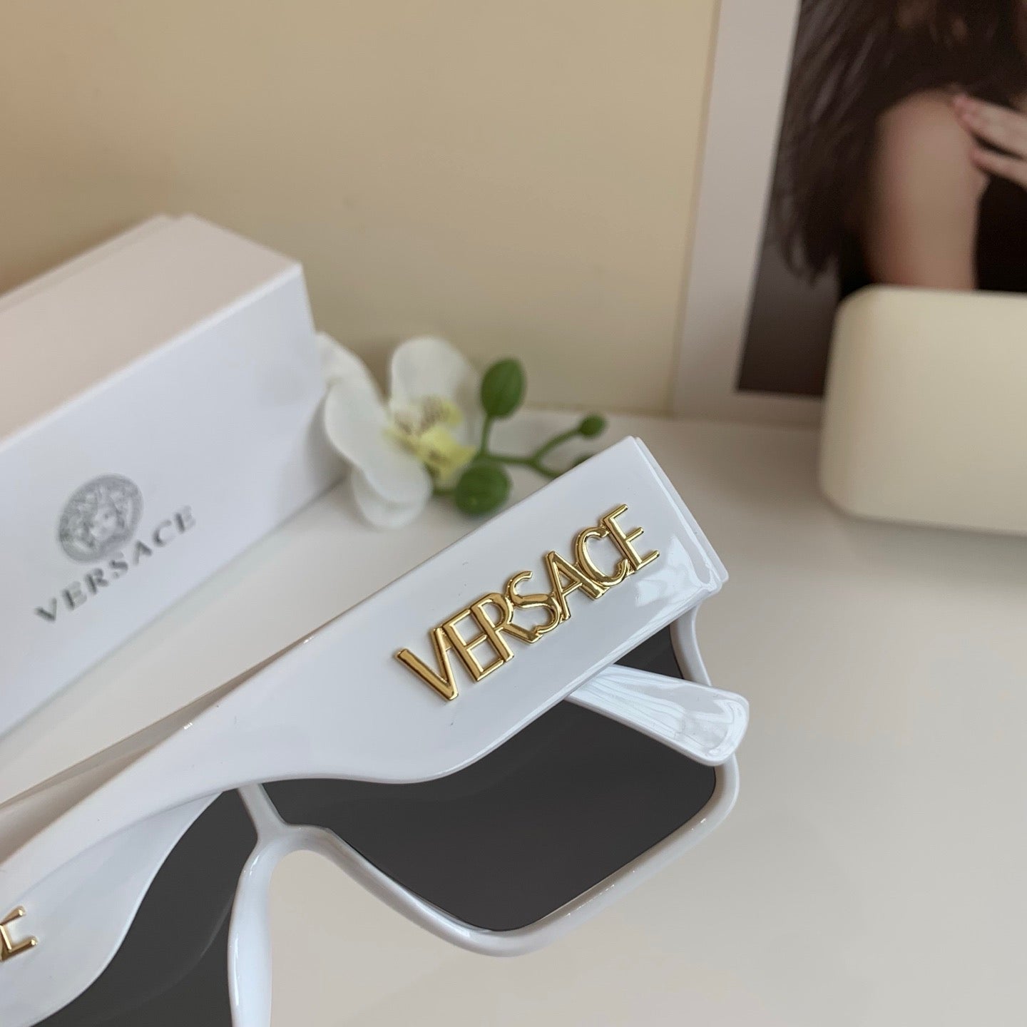 Versace Polarized Square Silver Lens Sunglasses for Men & Women - 432801 - detail image 4