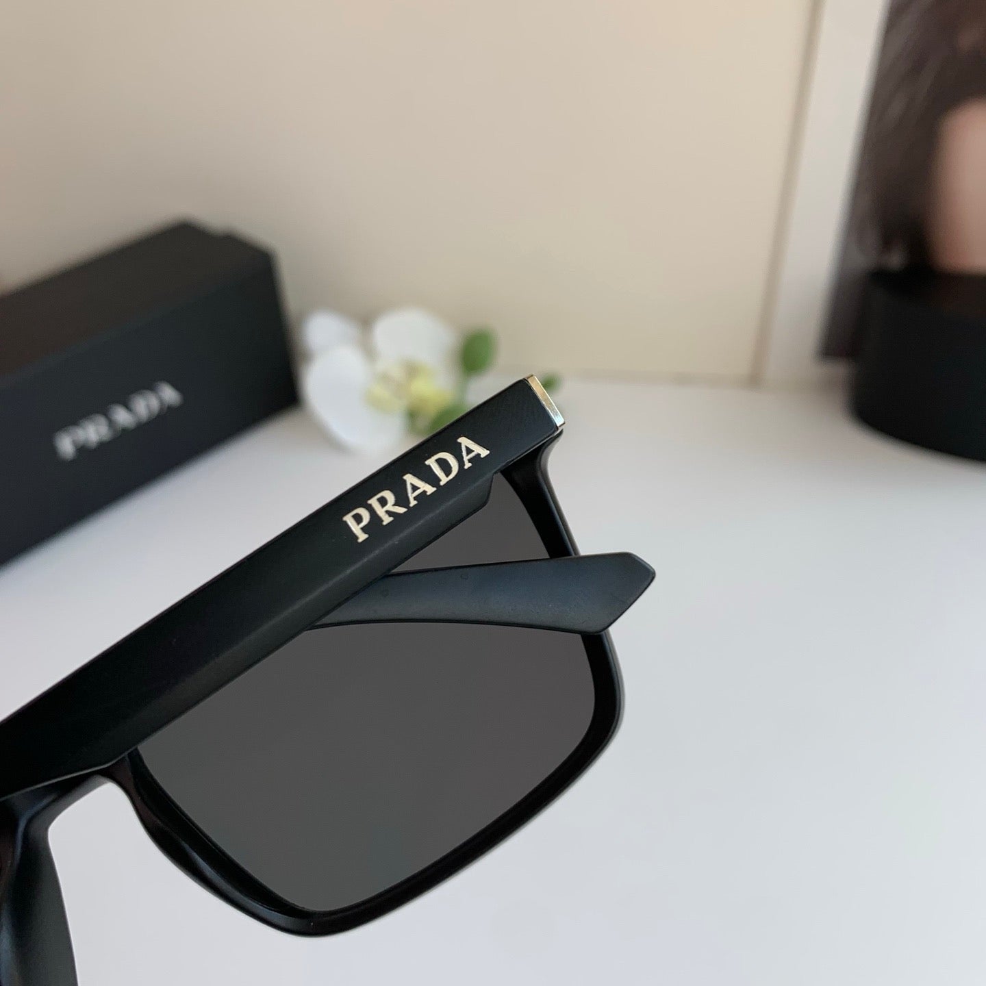 Prada Square Black Lens Sunglasses for Men & Women - 358425