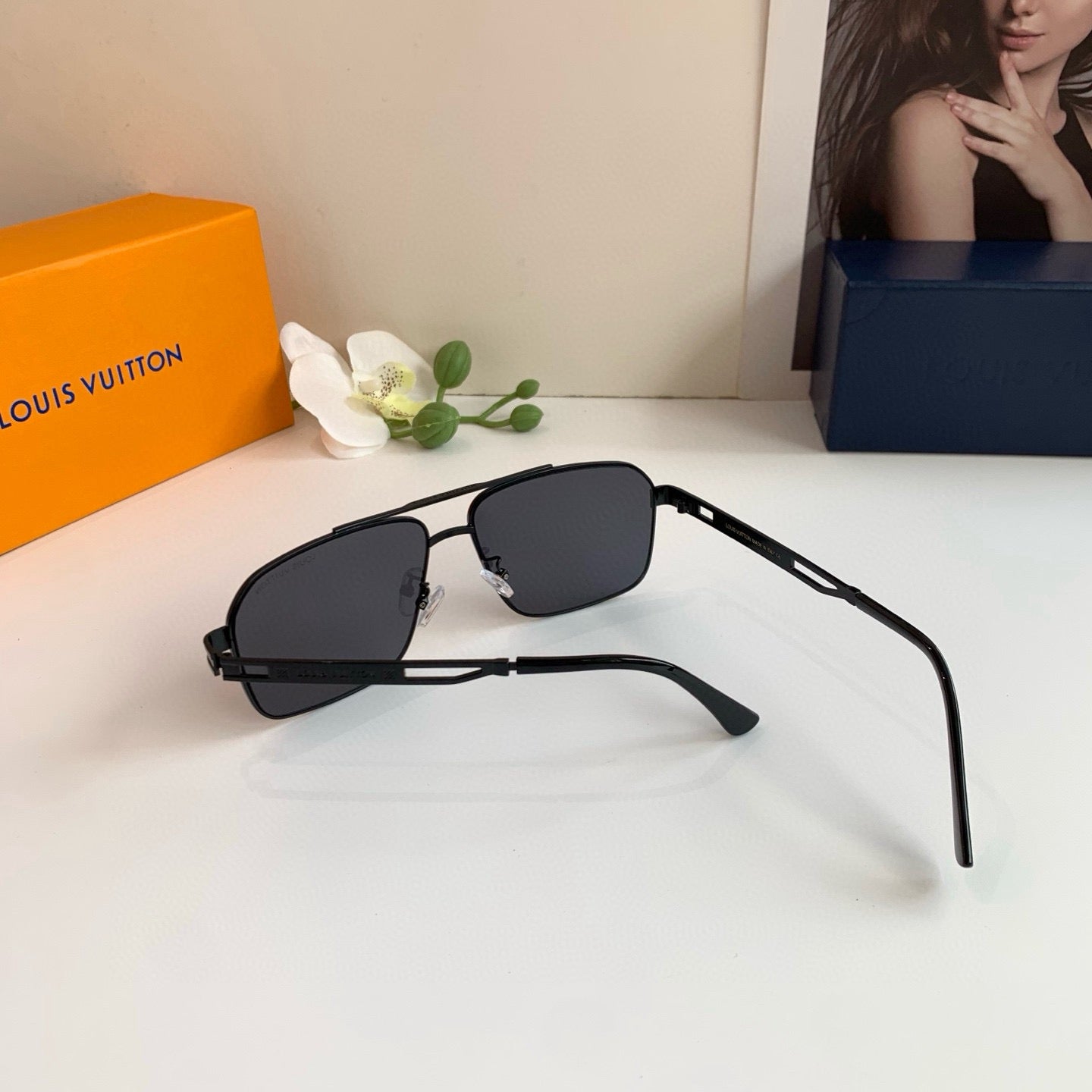 Louis Vuitton Metal Square Black Lens Sunglasses for Men & Women - 357750 - detail image 7