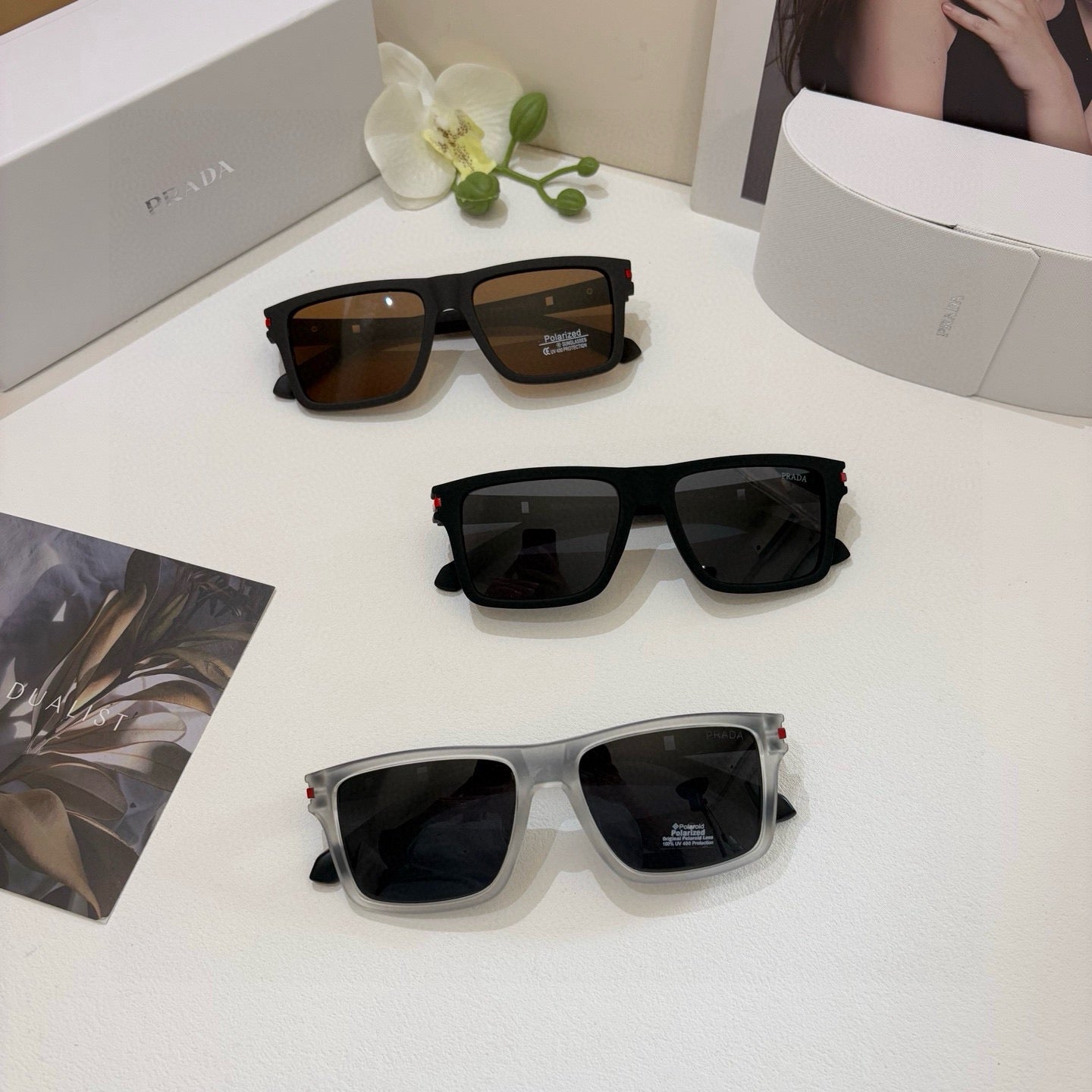 Prada Square Black Lens Sunglasses for Men & Women - 372149 - detail image 2