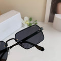 Prada Metal Square Black Lens Sunglasses for Men & Women - 372072