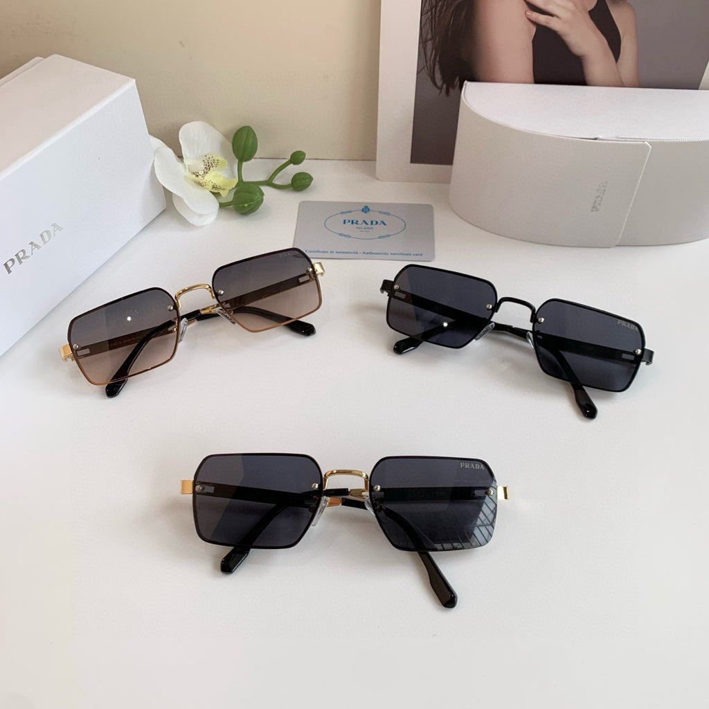 Prada Metal Square Black Lens Sunglasses for Men & Women - 372072 - detail image 2