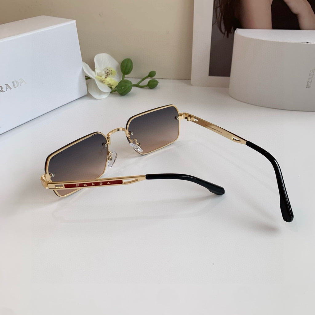 Prada Metal Square Red Lens Sunglasses for Men & Women - 372073 - detail image 2