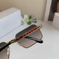 Prada Metal Square Red Lens Sunglasses for Men & Women - 372073
