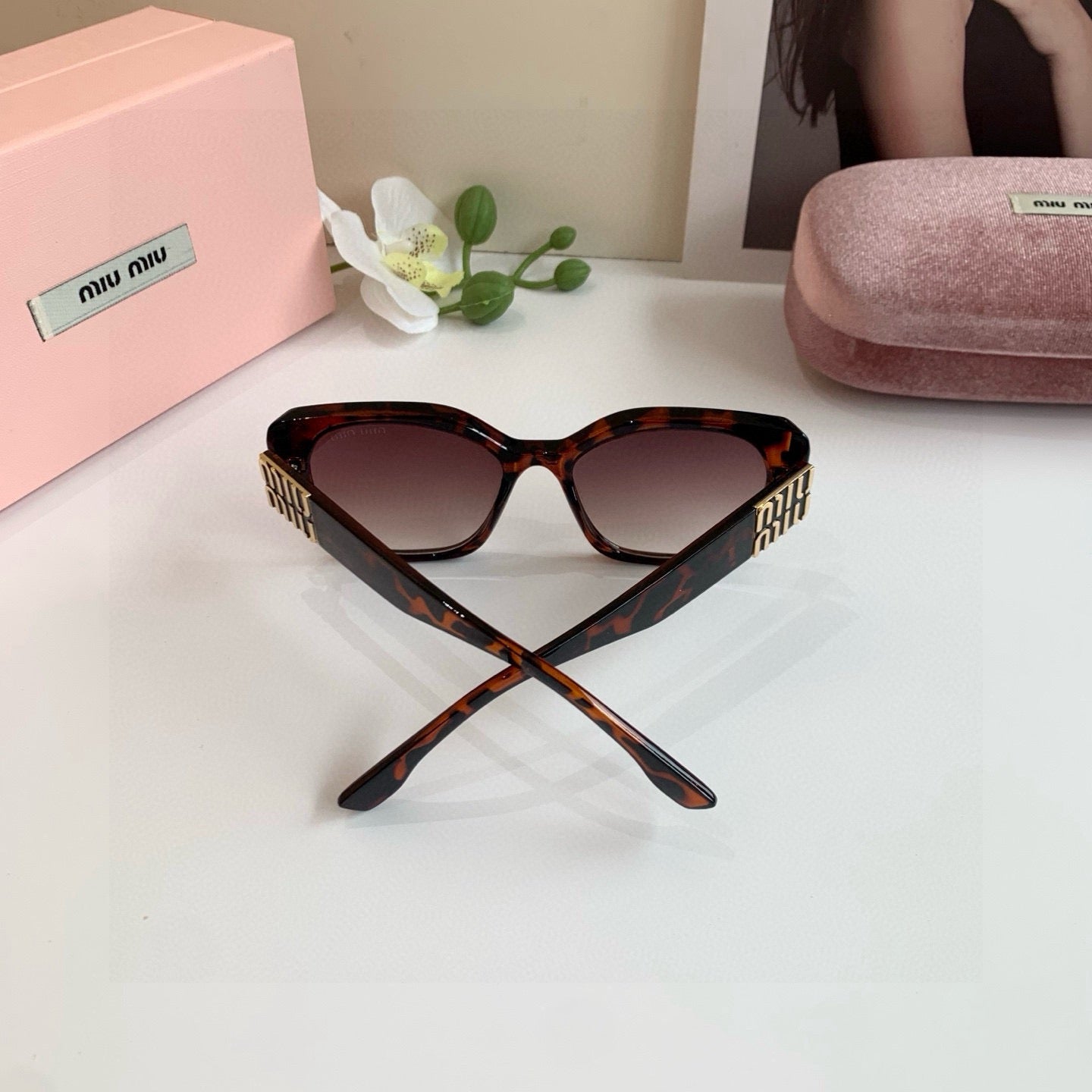 Miu Miu Square Black Lens Sunglasses for Men & Women - 466104 - detail image 2