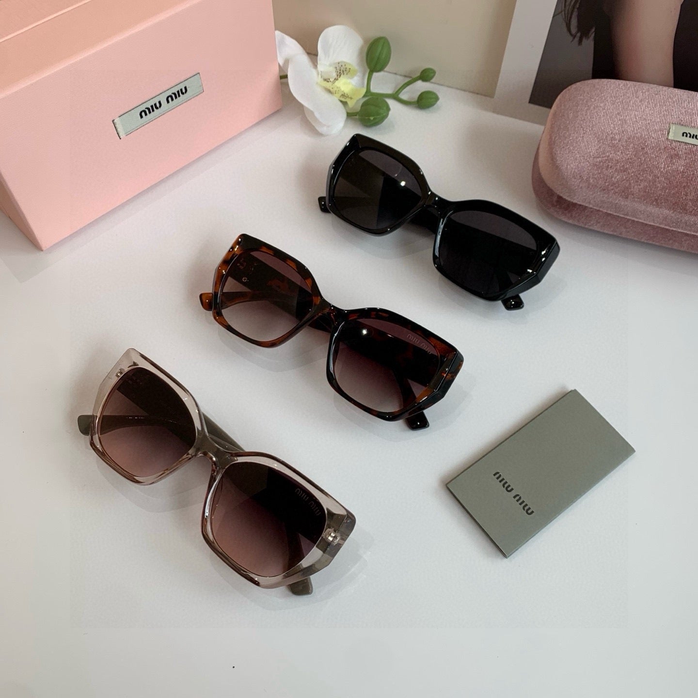 Miu Miu Square Black Lens Sunglasses for Men & Women - 466104 - detail image 3