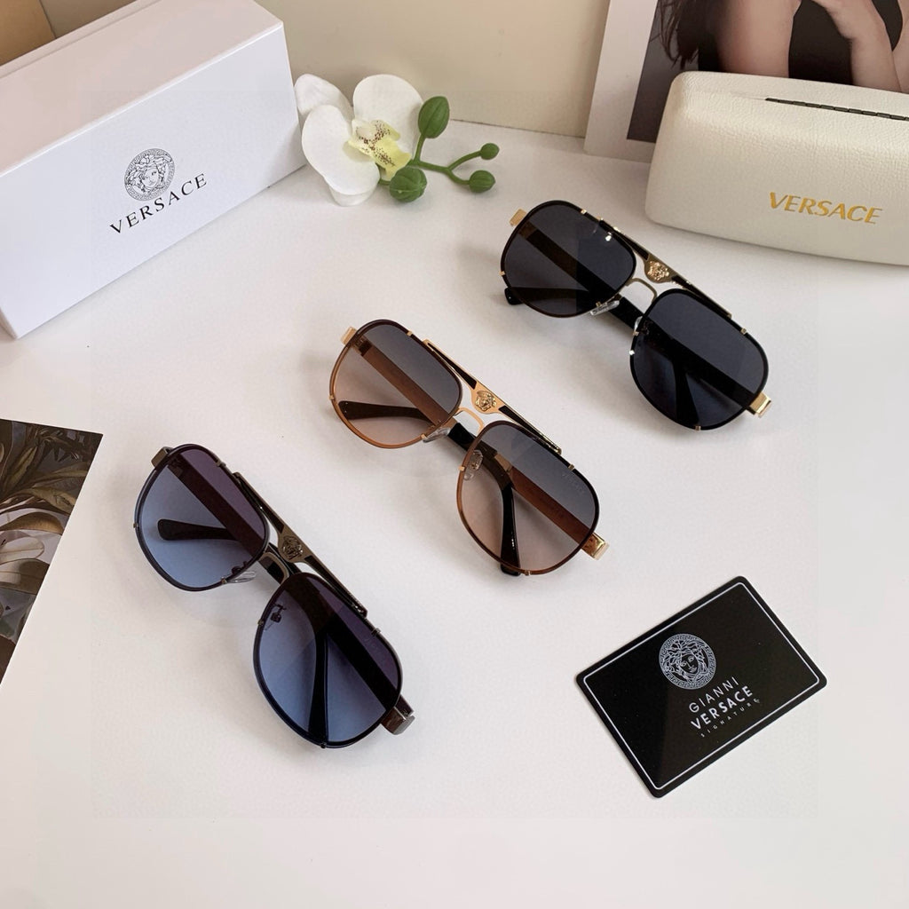 Versace Polarized Metal Square Silver Lens Sunglasses for Men & Women - 466256 - detail image 5