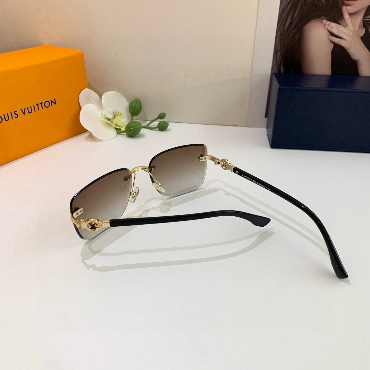 Louis Vuitton Square Brown Lens Sunglasses for Men & Women - 398234 - detail image 3