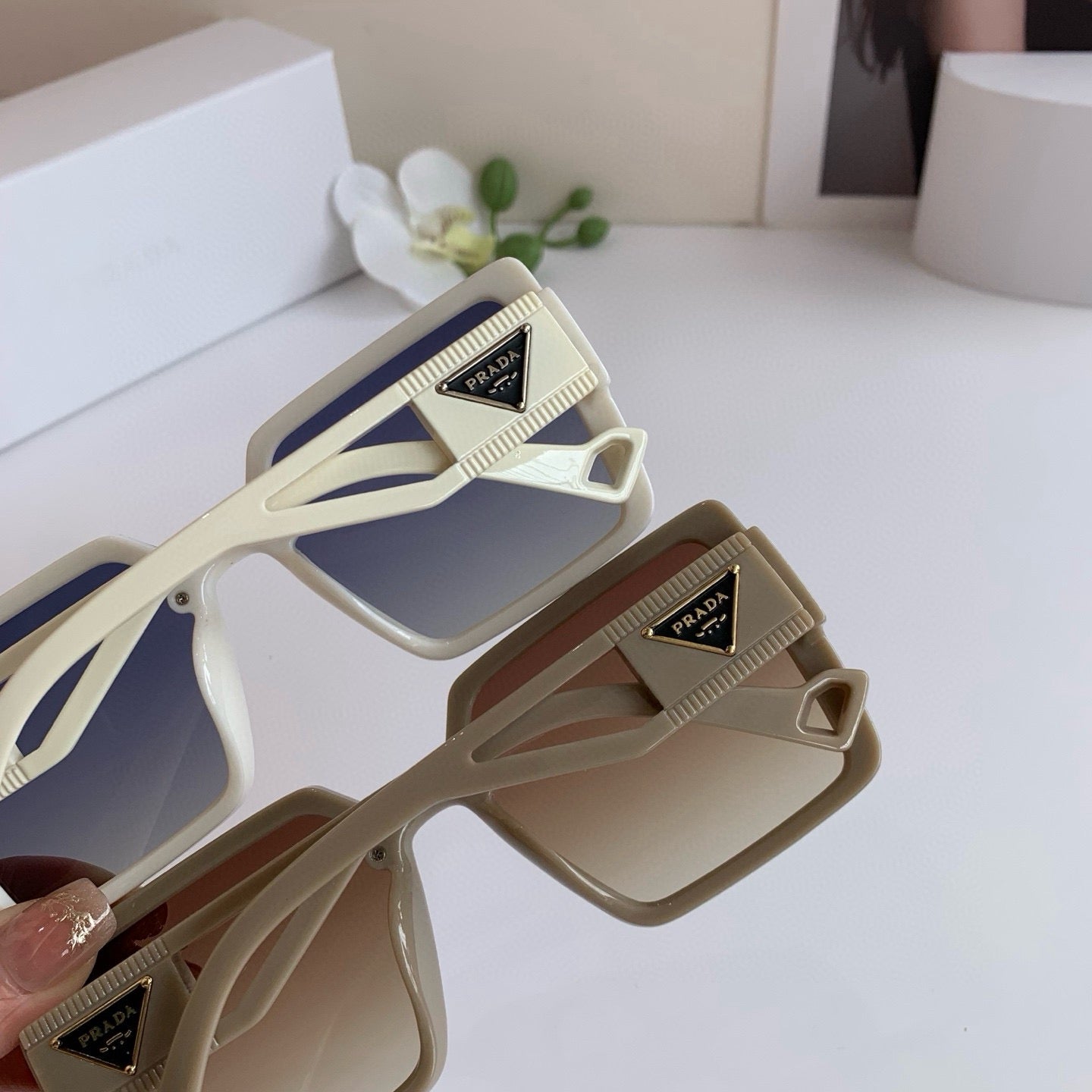 Prada Square Red Lens Sunglasses for Men & Women - 158447