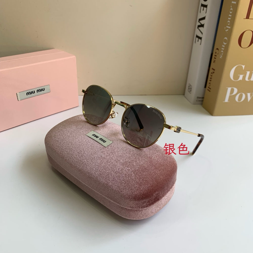 Miu Miu Metal Round Silver Lens Sunglasses for Men & Women - 432664 - detail image 5