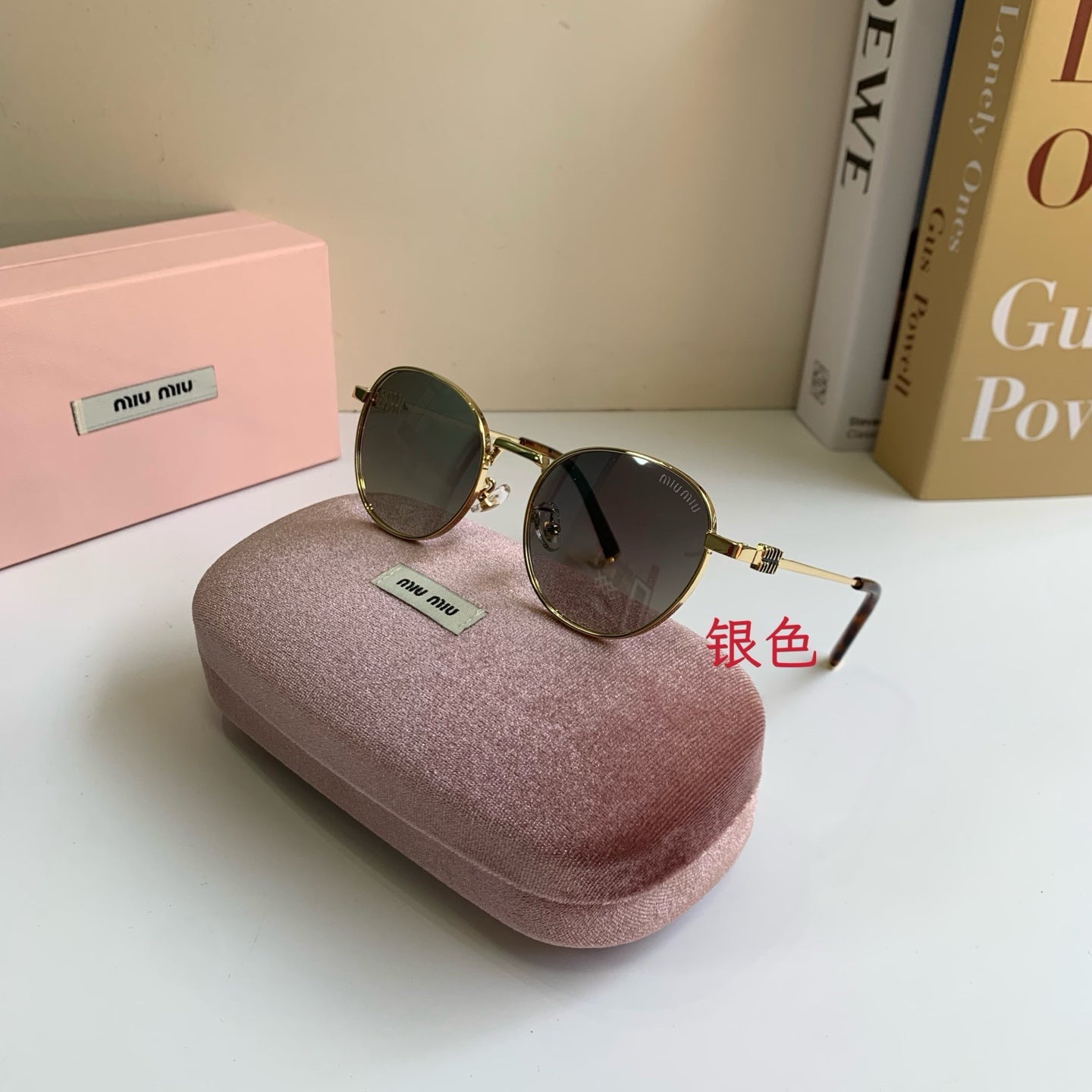 Miu Miu Metal Round Silver Lens Sunglasses for Men & Women - 432664 - detail image 5