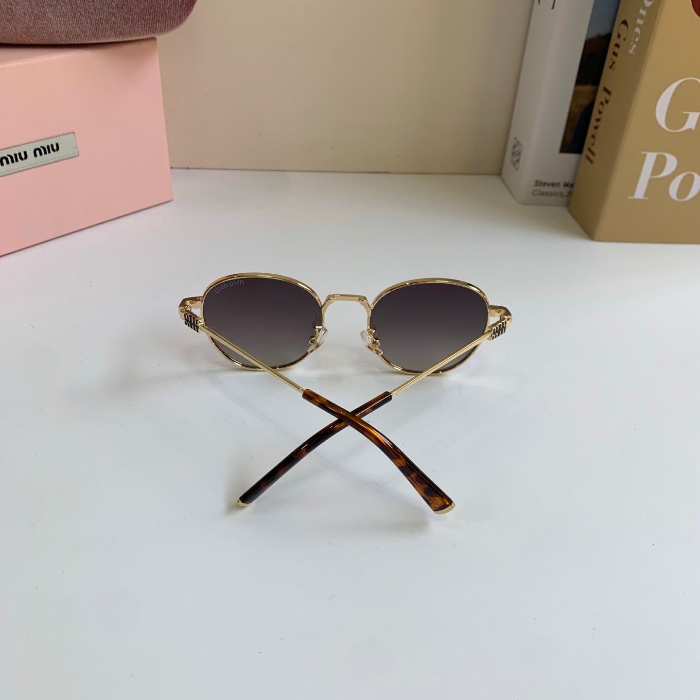 Miu Miu Metal Round Silver Lens Sunglasses for Men & Women - 432664 - detail image 6