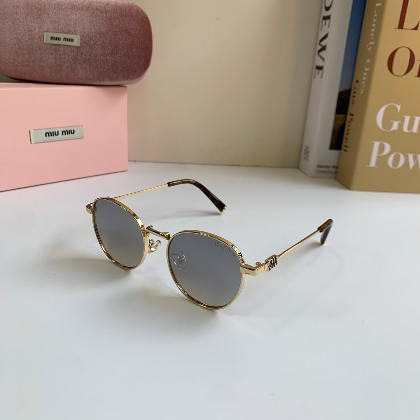 Miu Miu Metal Round Silver Lens Sunglasses for Men & Women - 432664 - detail image 2