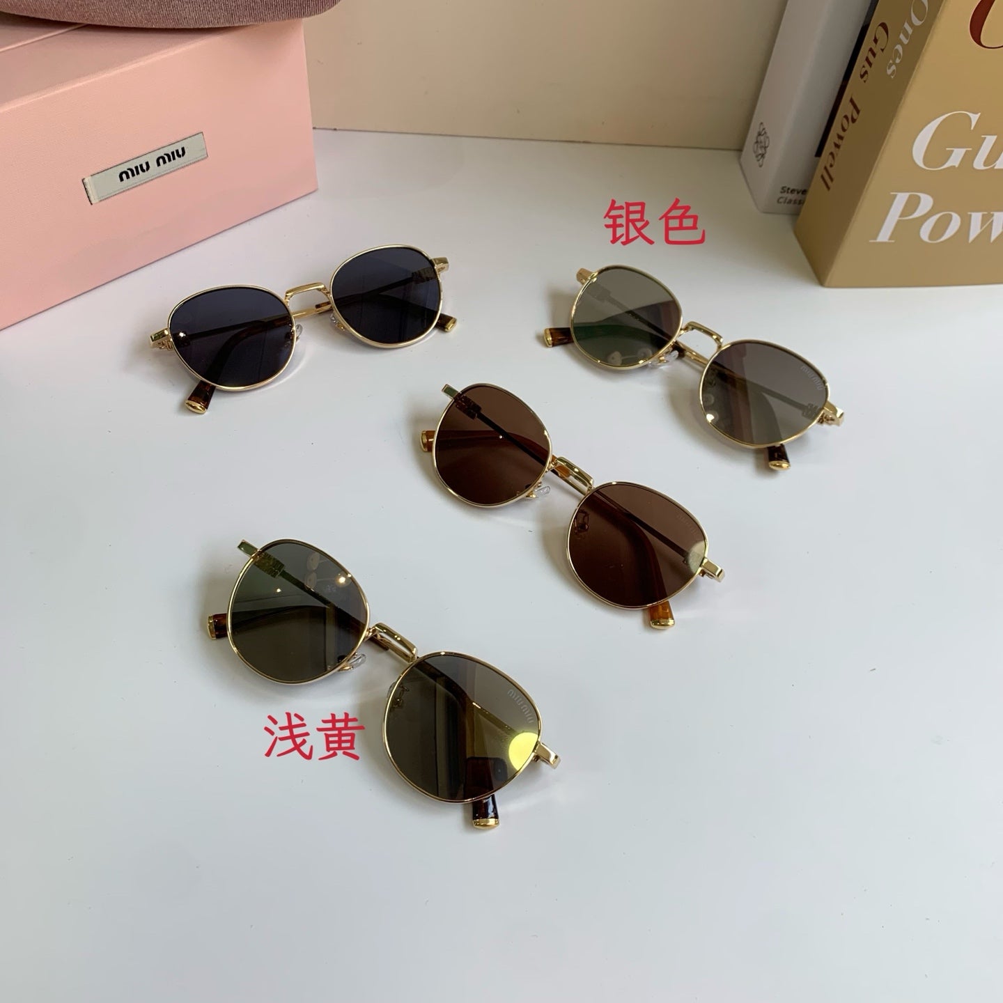 Miu Miu Metal Round Silver Lens Sunglasses for Men & Women - 432667 - detail image 9