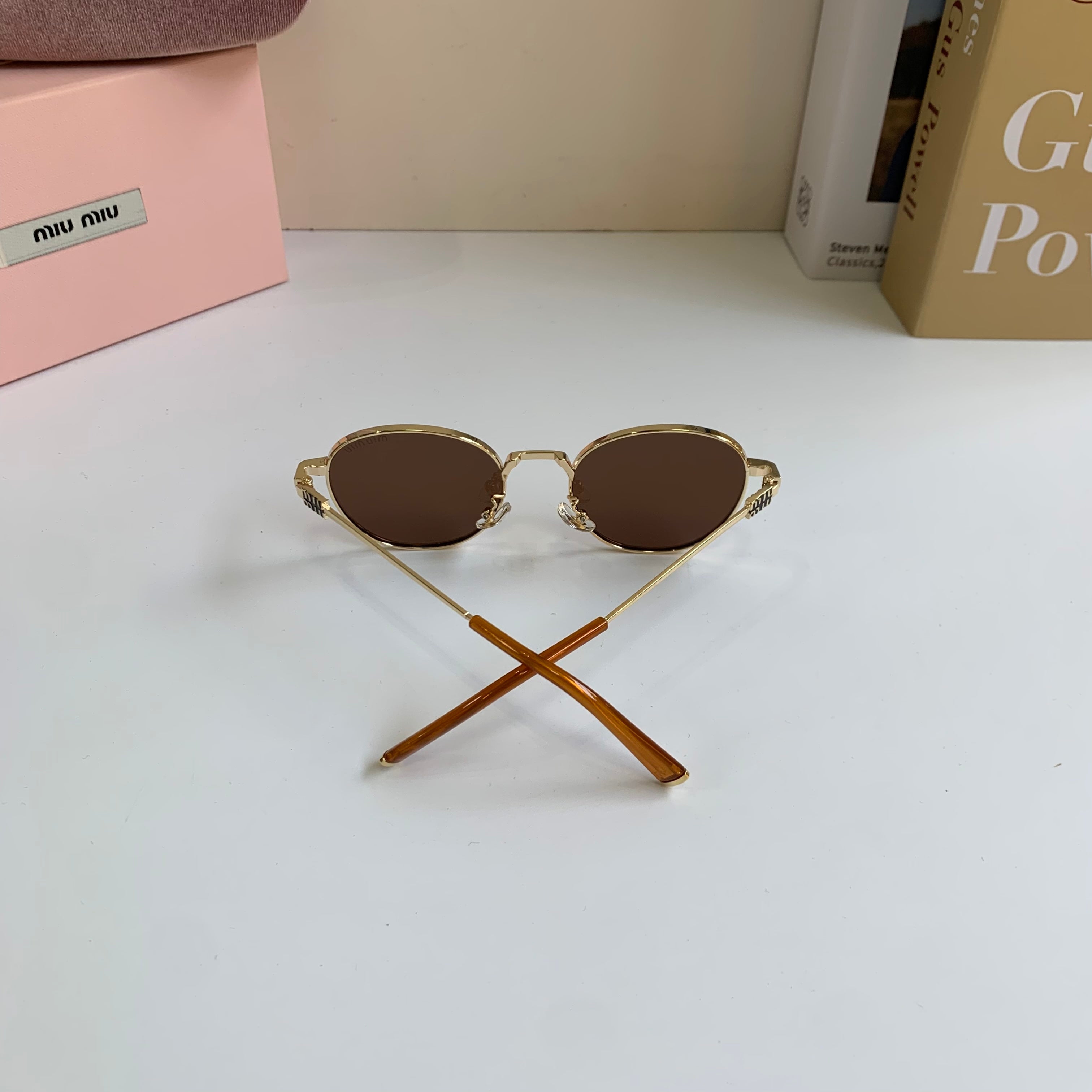 Miu Miu Metal Round Brown Lens Sunglasses for Men & Women - 432665 - detail image 7