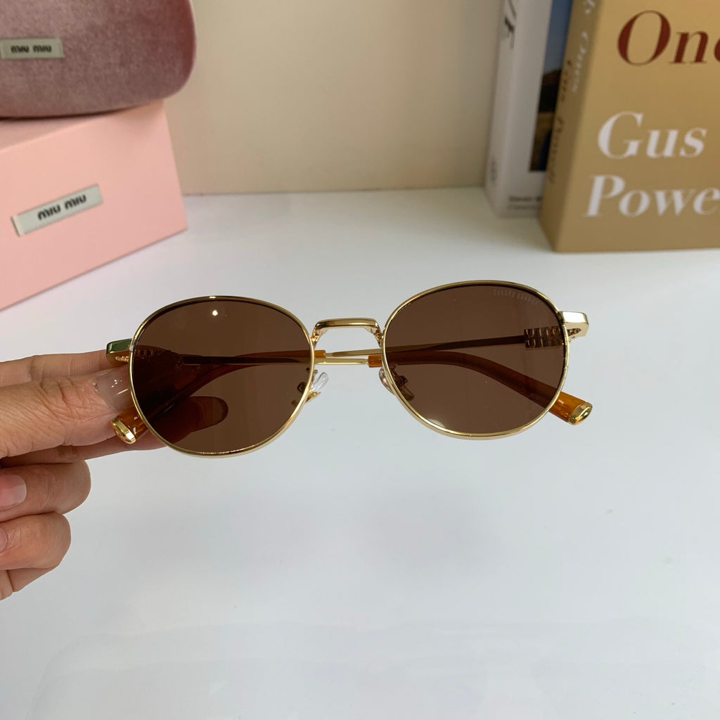 Miu Miu Metal Round Brown Lens Sunglasses for Men & Women - 432665 - detail image 3