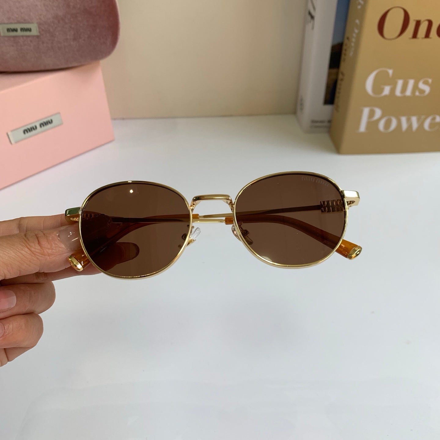 Miu Miu Metal Round Brown Lens Sunglasses for Men & Women - 432665 - detail image 3