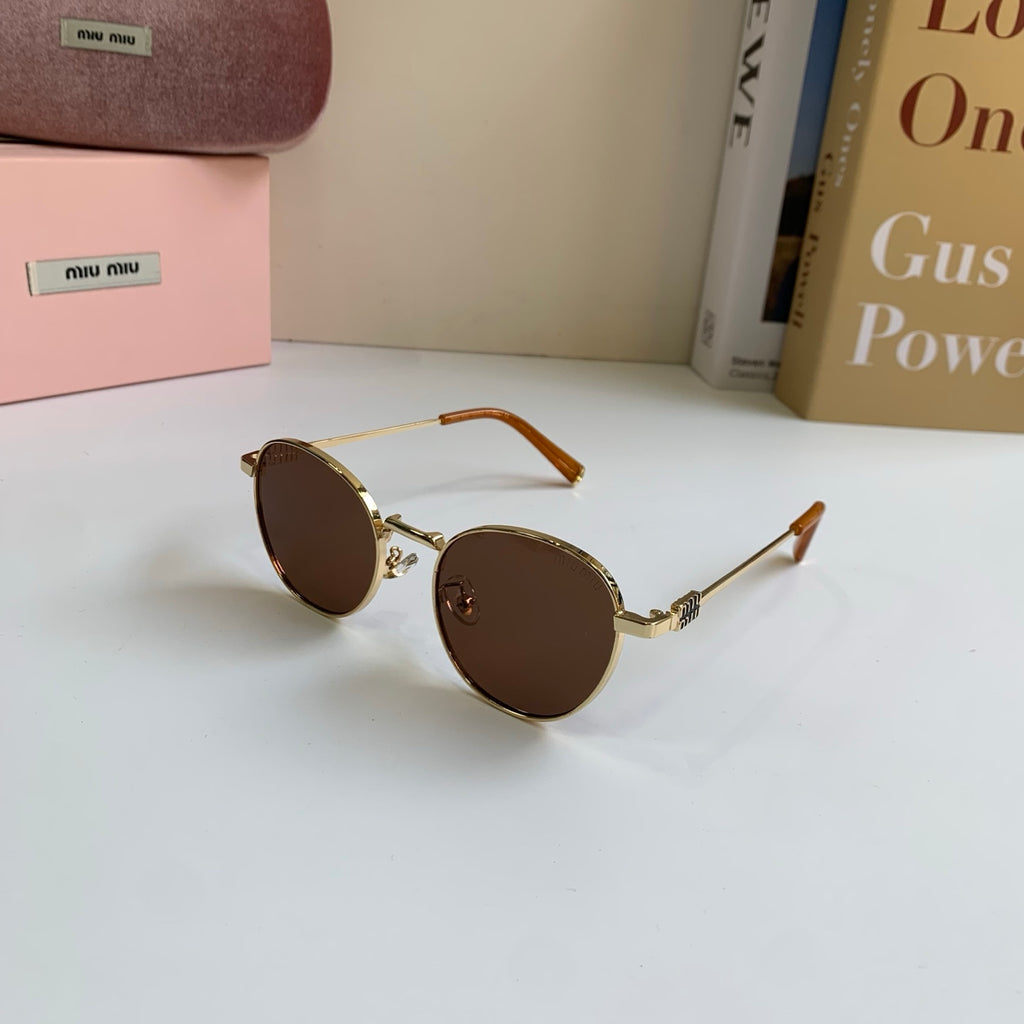 Miu Miu Metal Round Brown Lens Sunglasses for Men & Women - 432665 - detail image 2