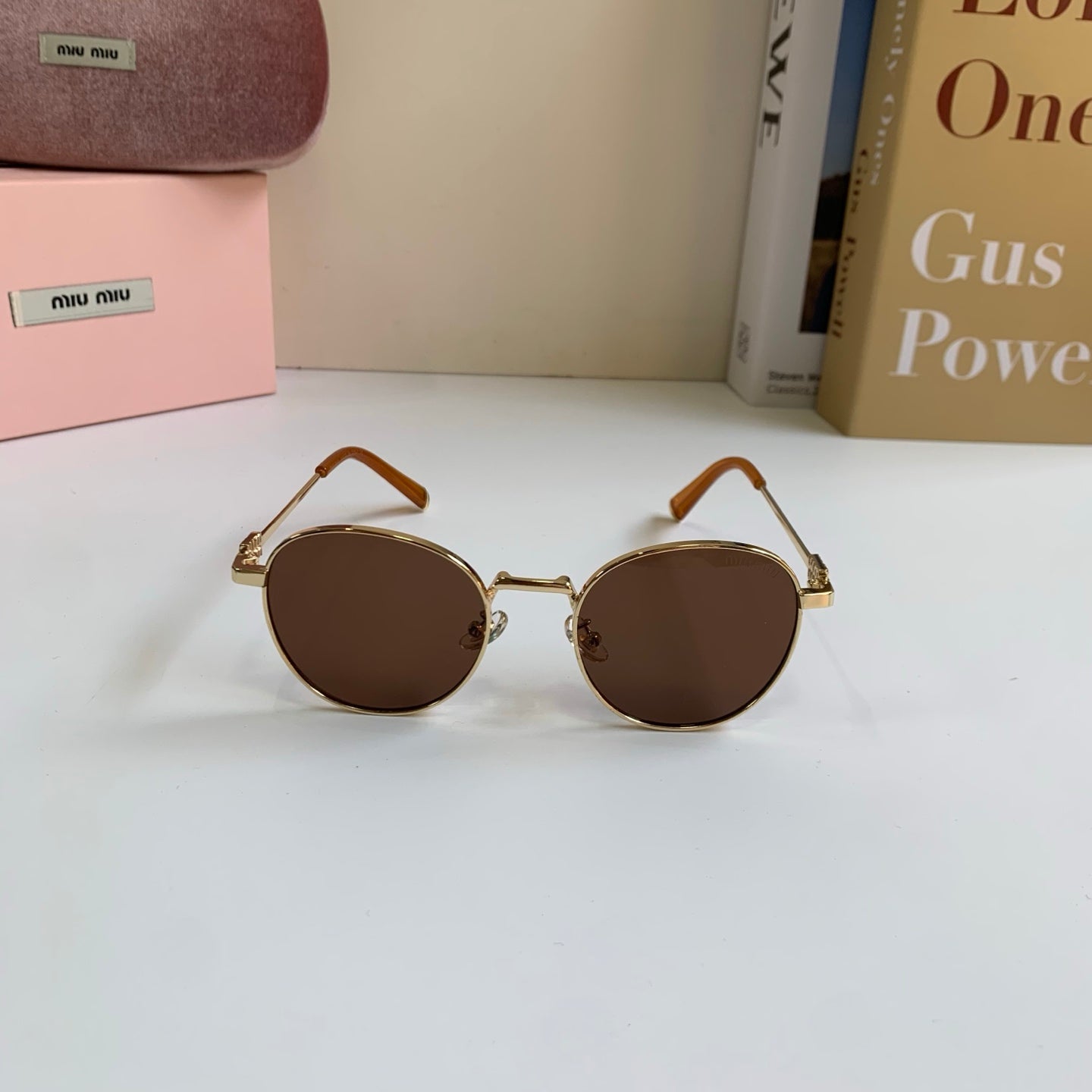 Miu Miu Metal Round Brown Lens Sunglasses for Men & Women - 432665 - detail image 5