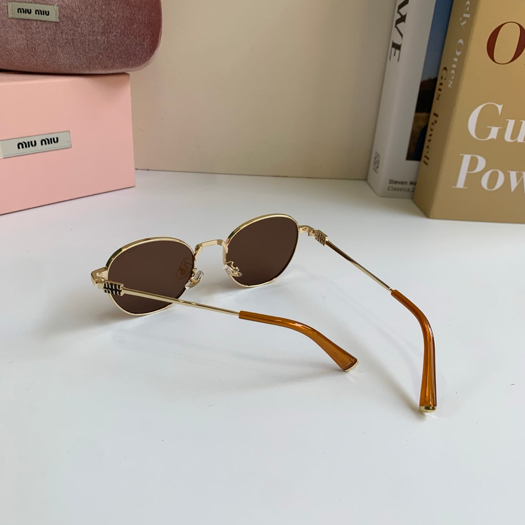 Miu Miu Metal Round Brown Lens Sunglasses for Men & Women - 432665 - detail image 6