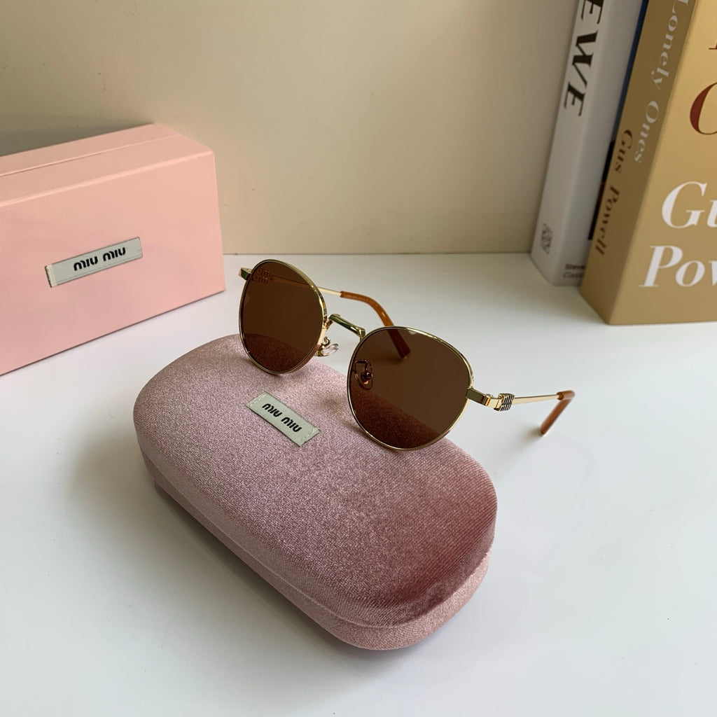 Miu Miu Metal Round Brown Lens Sunglasses for Men & Women - 432665 - detail image 4