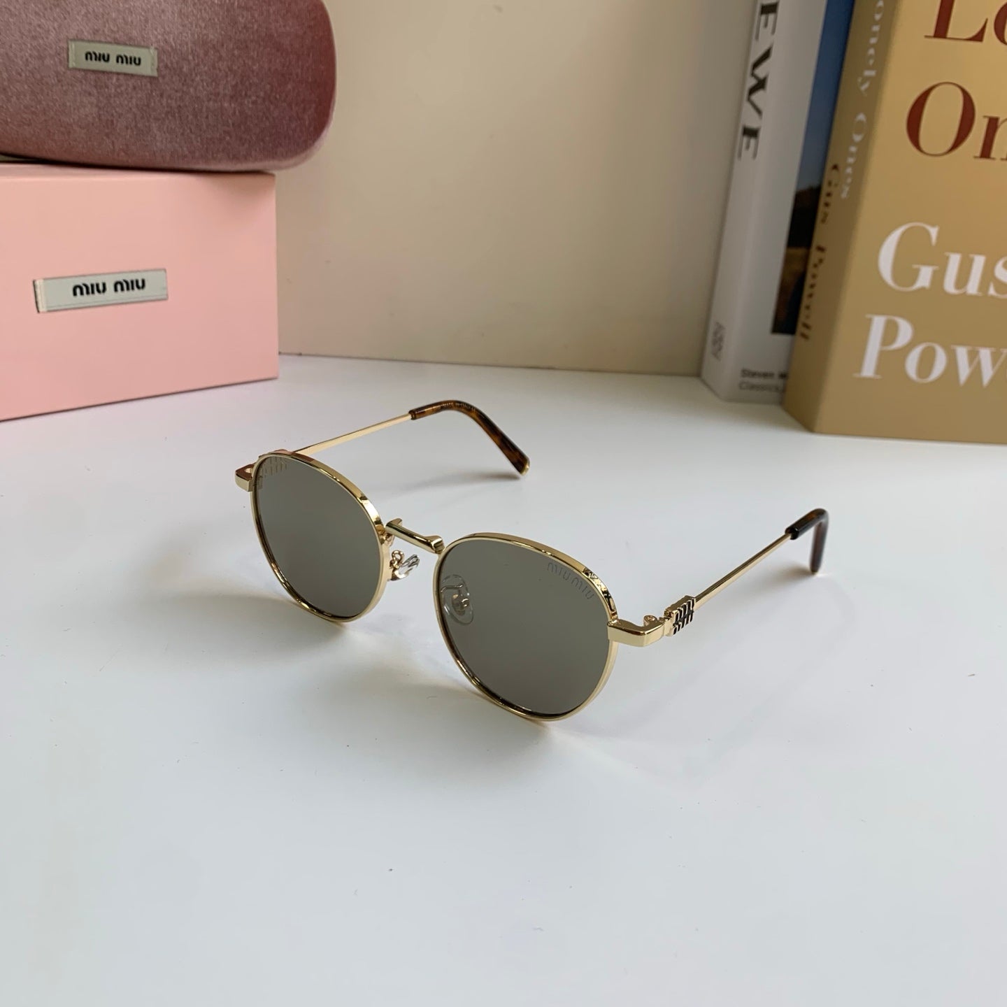 Miu Miu Metal Round Silver Lens Sunglasses for Men & Women - 432666 - detail image 2