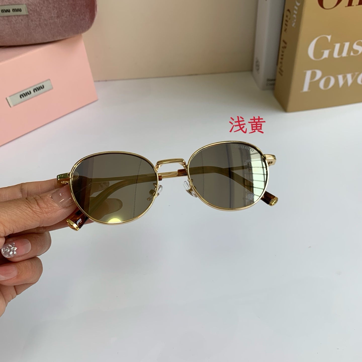 Miu Miu Metal Round Silver Lens Sunglasses for Men & Women - 432666 - detail image 3