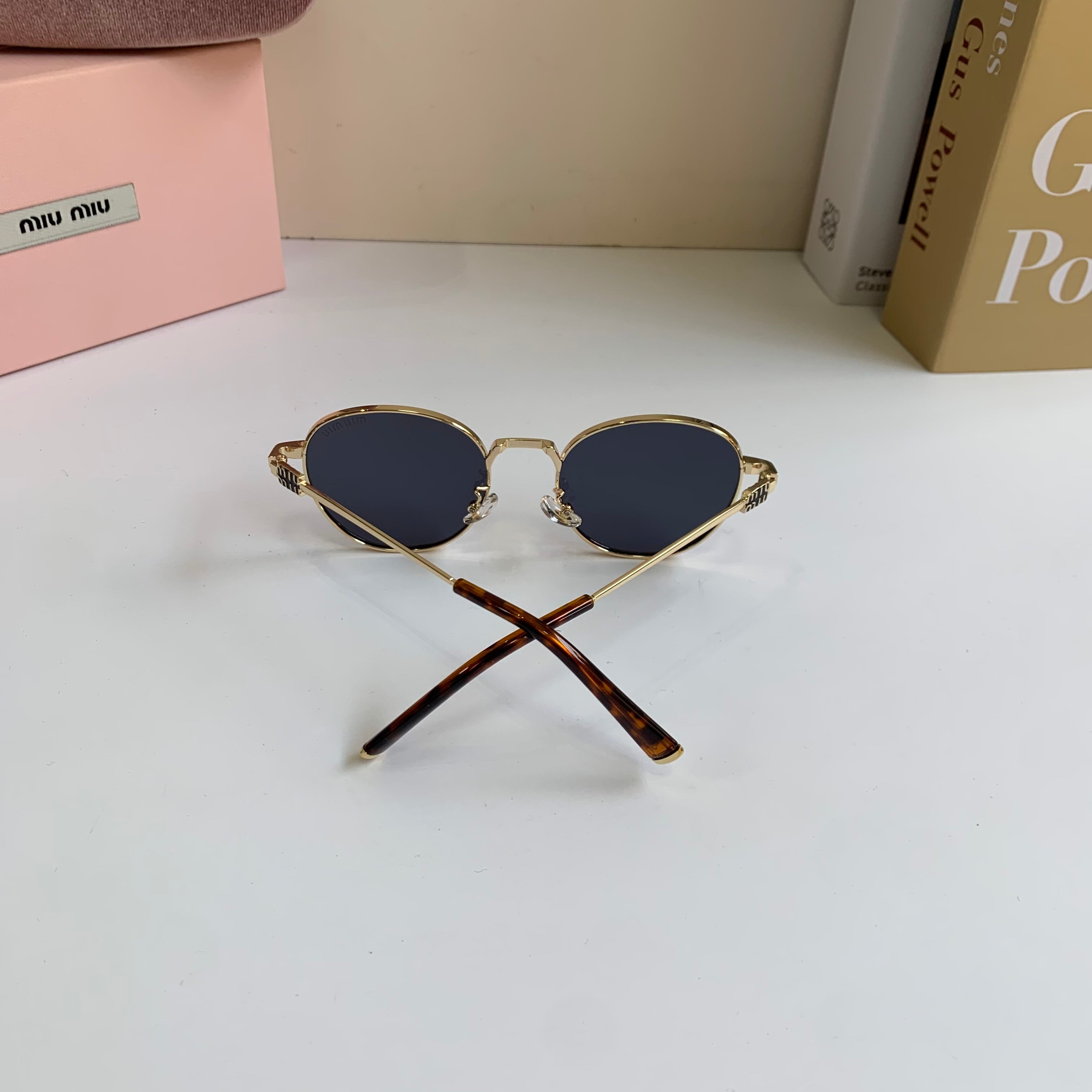 Miu Miu Metal Round Silver Lens Sunglasses for Men & Women - 432667 - detail image 6
