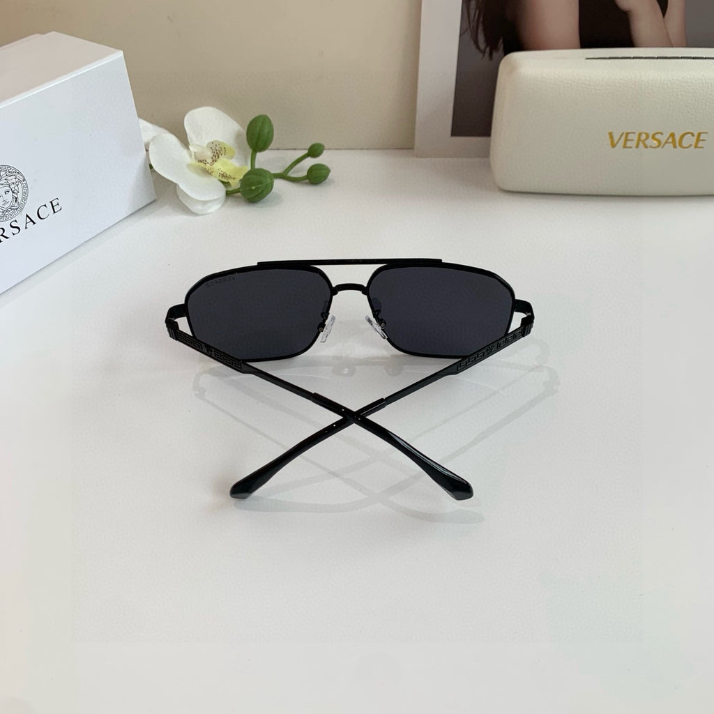 Versace Polarized Metal Square Black Lens Sunglasses for Men & Women - 432762 - detail image 3