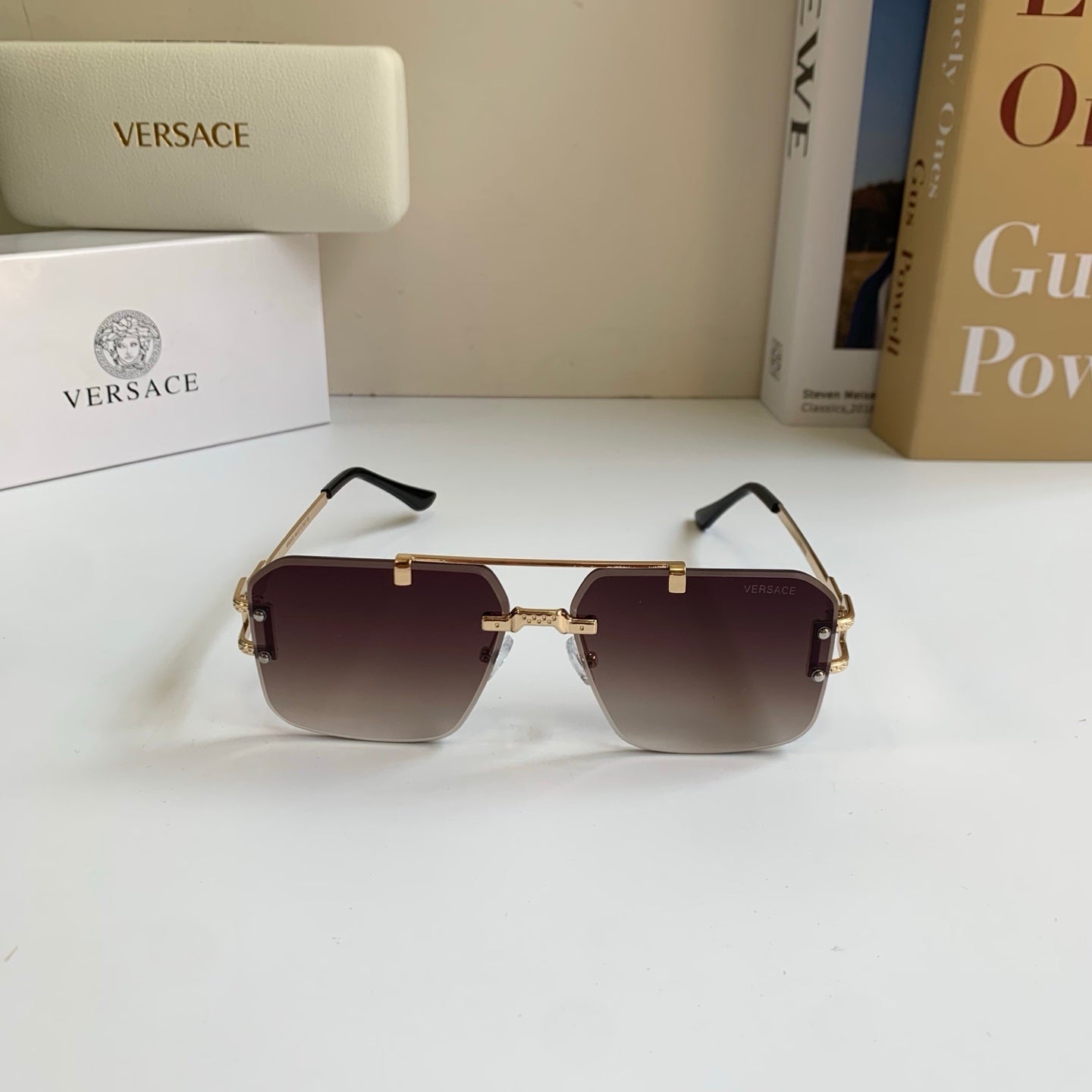Versace Polarized Metal Square Red Lens Sunglasses for Men & Women - 432777 - detail image 3