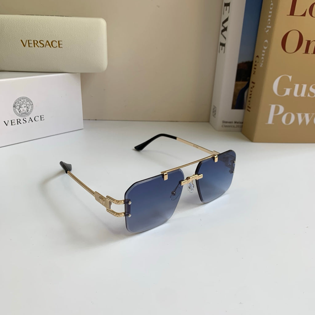 Versace Polarized Metal Square Blue Lens Sunglasses for Men & Women