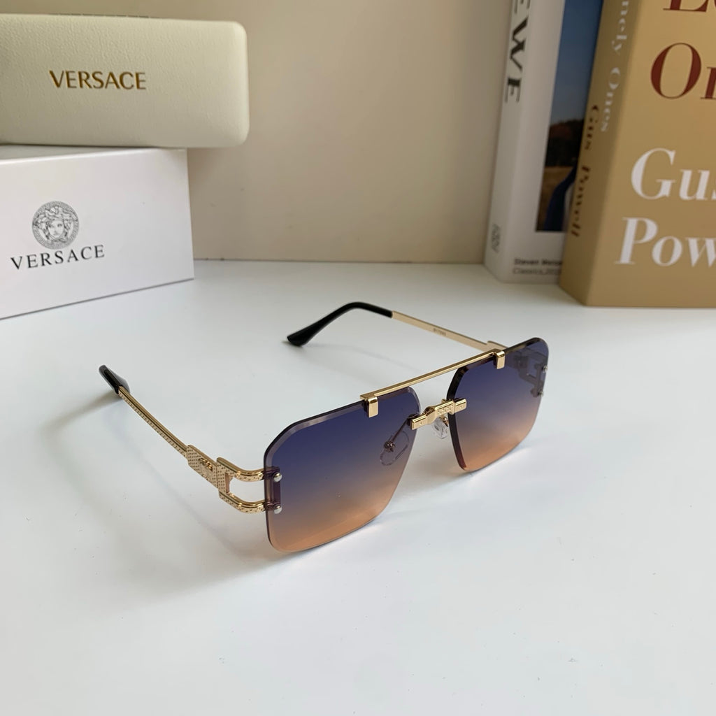 Versace Polarized Metal Square Silver Lens Sunglasses for Men & Women - 432779