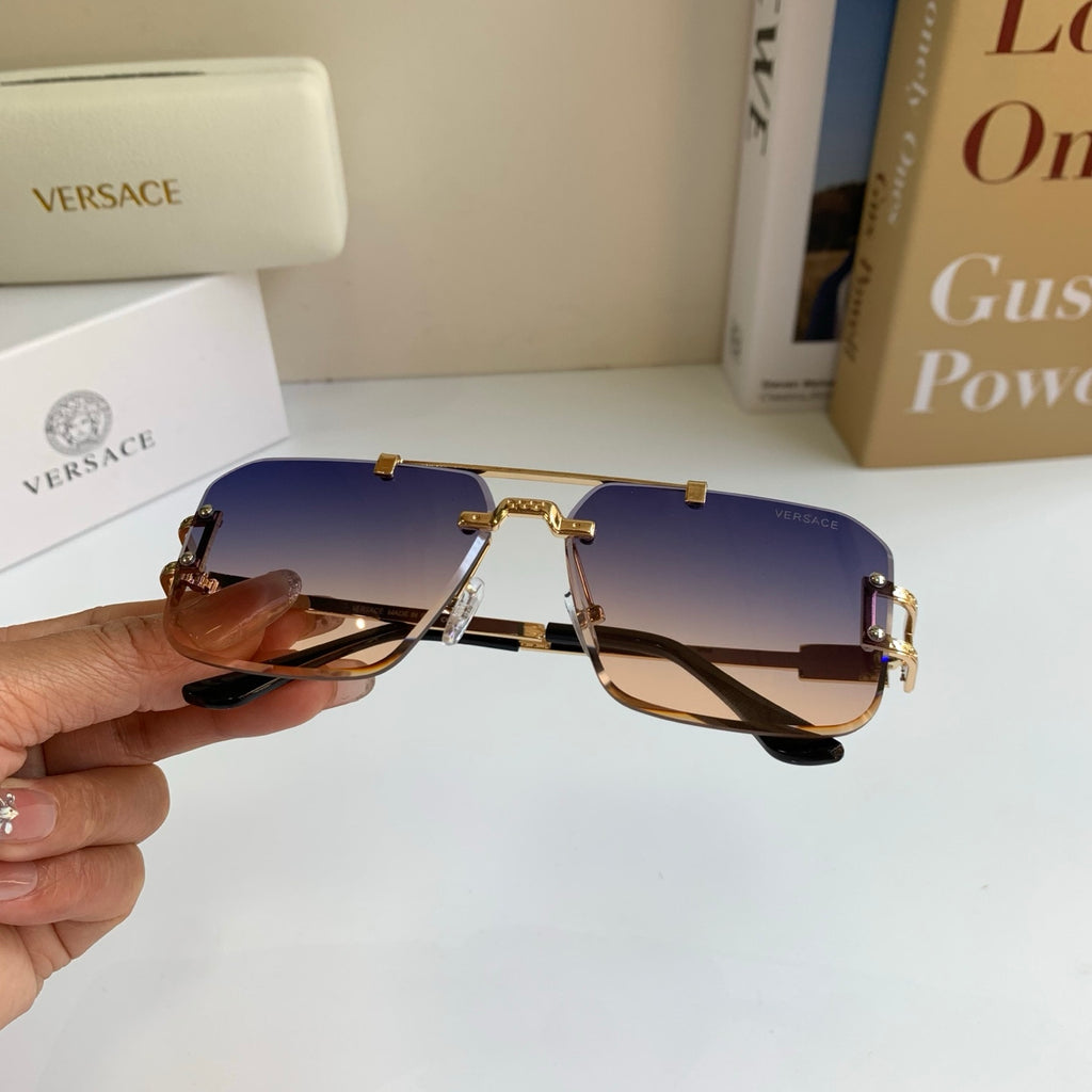 Versace Polarized Metal Square Silver Lens Sunglasses for Men & Women - 432779 - detail image 4
