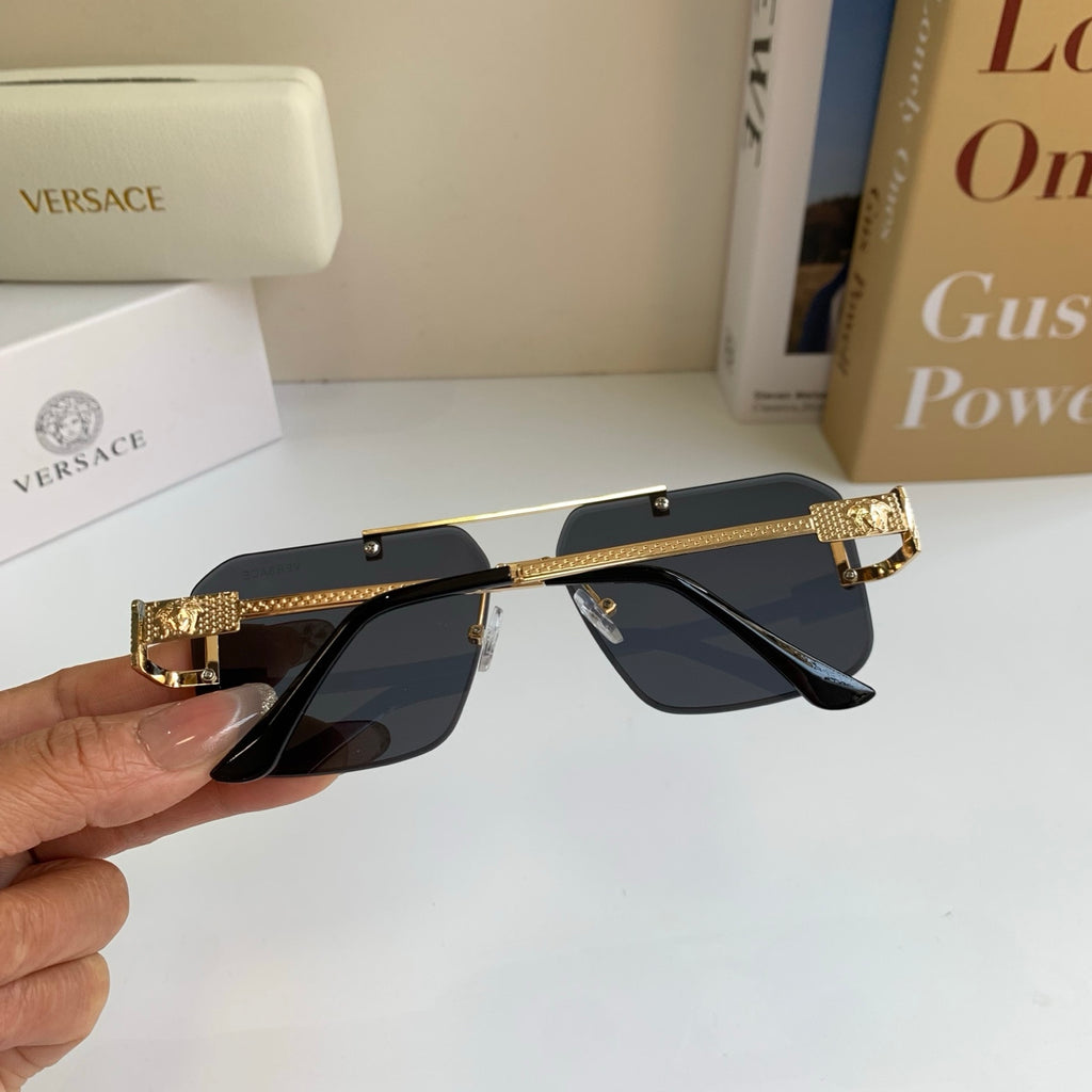 Versace Polarized Metal Square Silver Lens Sunglasses for Men & Women - 432780 - detail image 7
