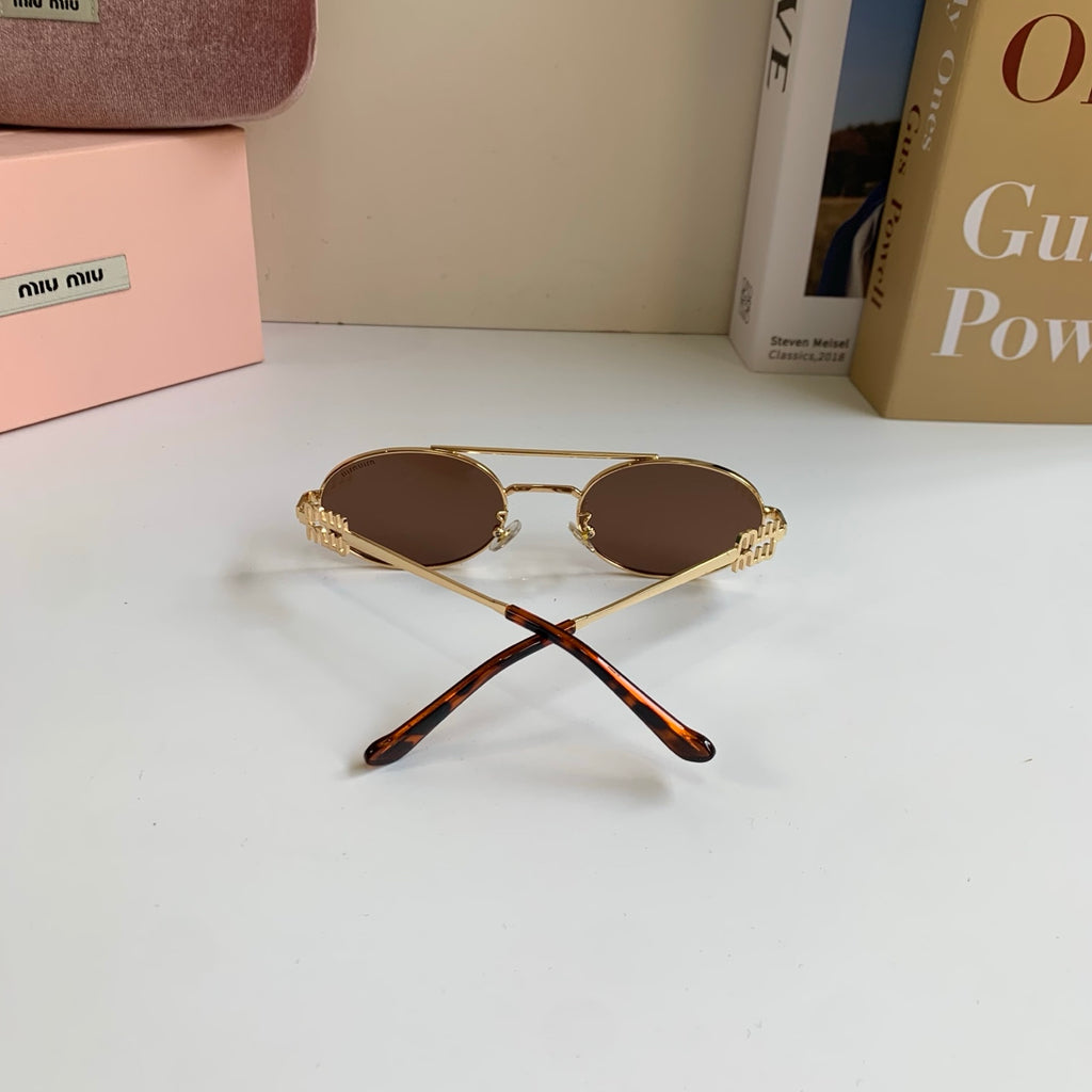 Miu Miu Metal Round Brown Lens Sunglasses for Men & Women - 432695 - detail image 8