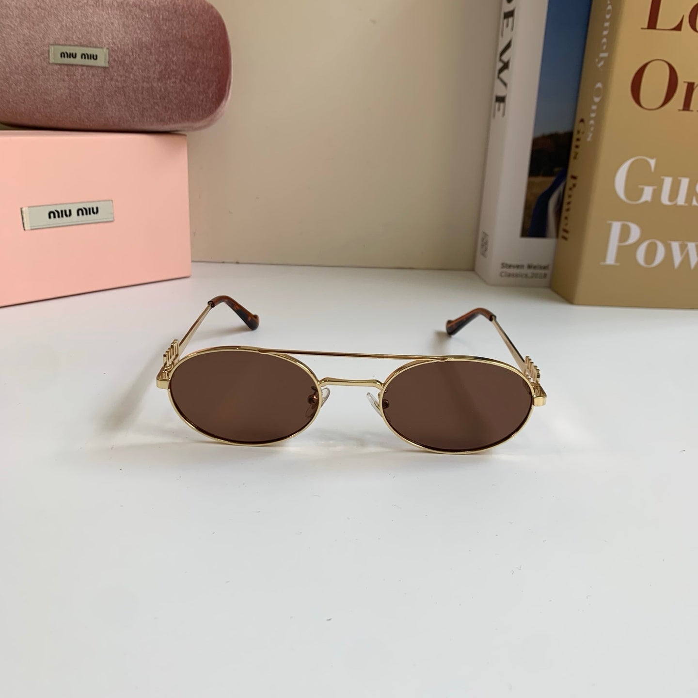 Miu Miu Metal Round Brown Lens Sunglasses for Men & Women - 432695 - detail image 5
