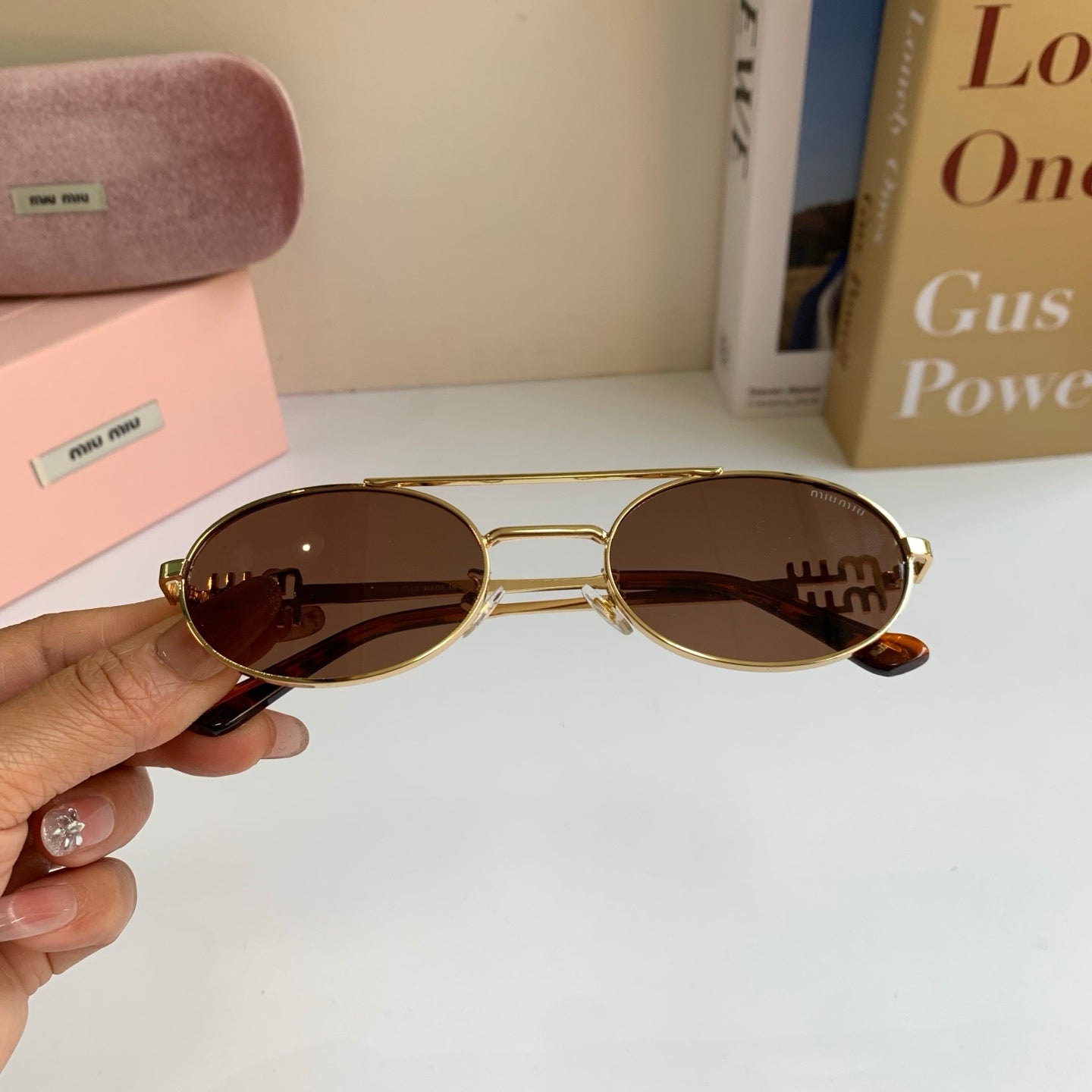 Miu Miu Metal Round Brown Lens Sunglasses for Men & Women - 432695 - detail image 3