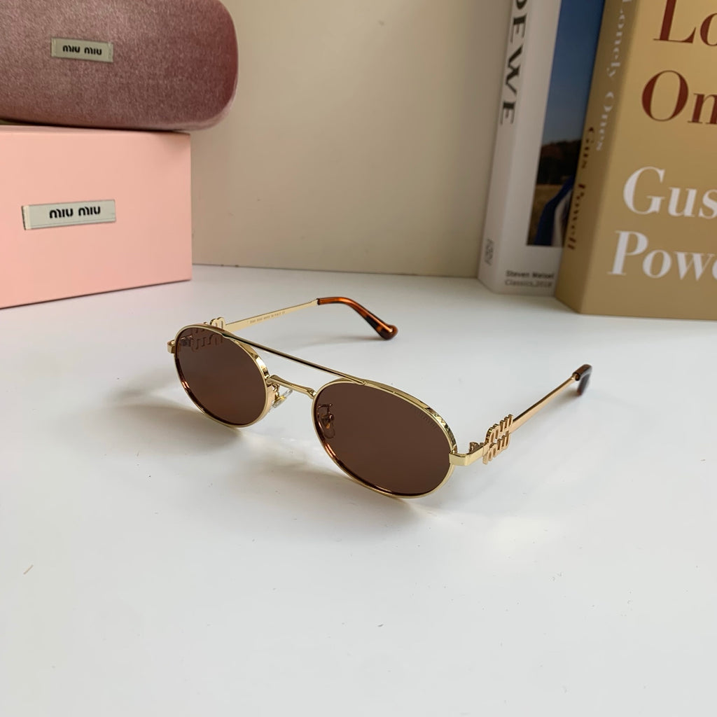 Miu Miu Metal Round Brown Lens Sunglasses for Men & Women - 432695 - detail image 2