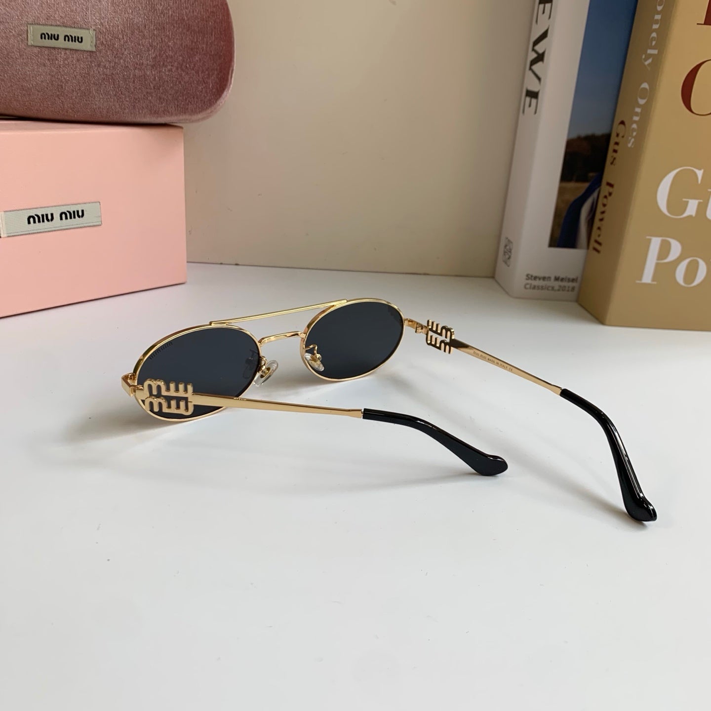 Miu Miu Metal Round Silver Lens Sunglasses for Men & Women - 432696 - detail image 9