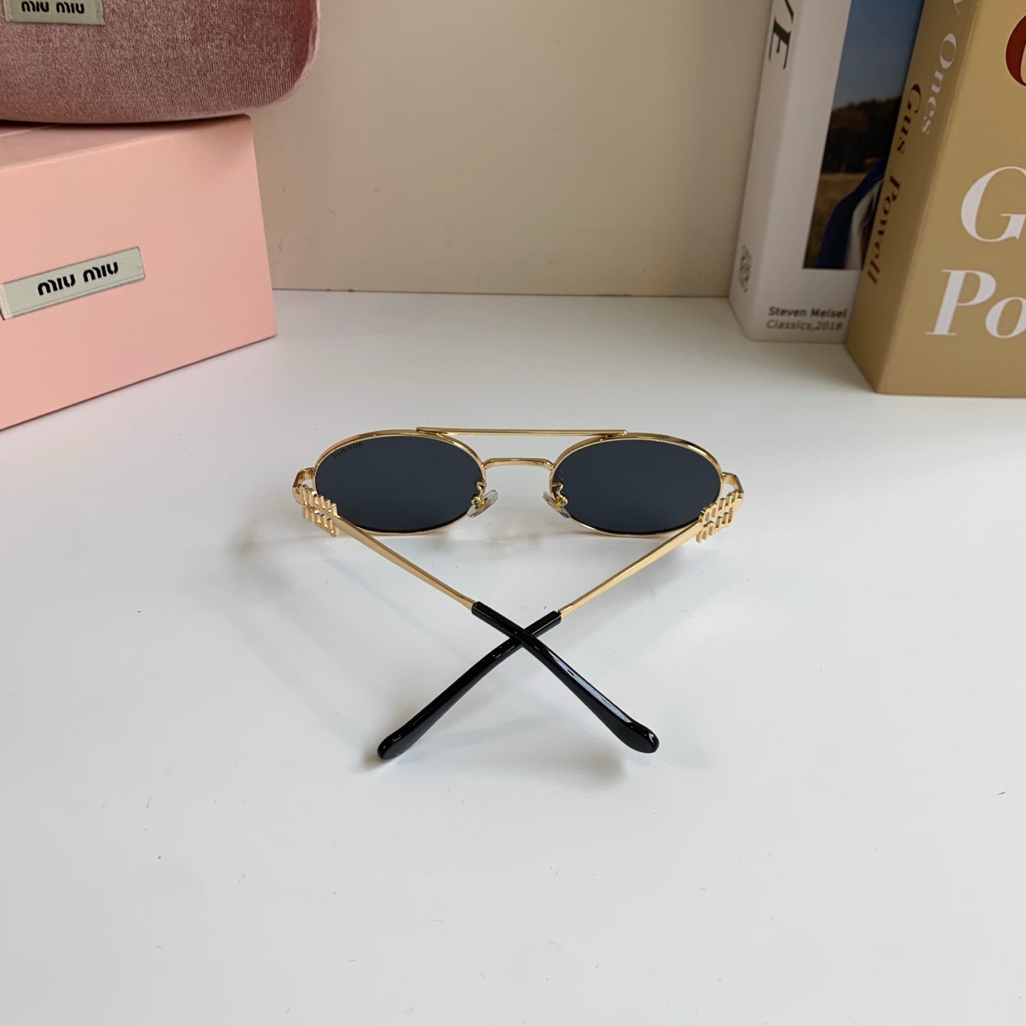 Miu Miu Metal Round Silver Lens Sunglasses for Men & Women - 432696 - detail image 7