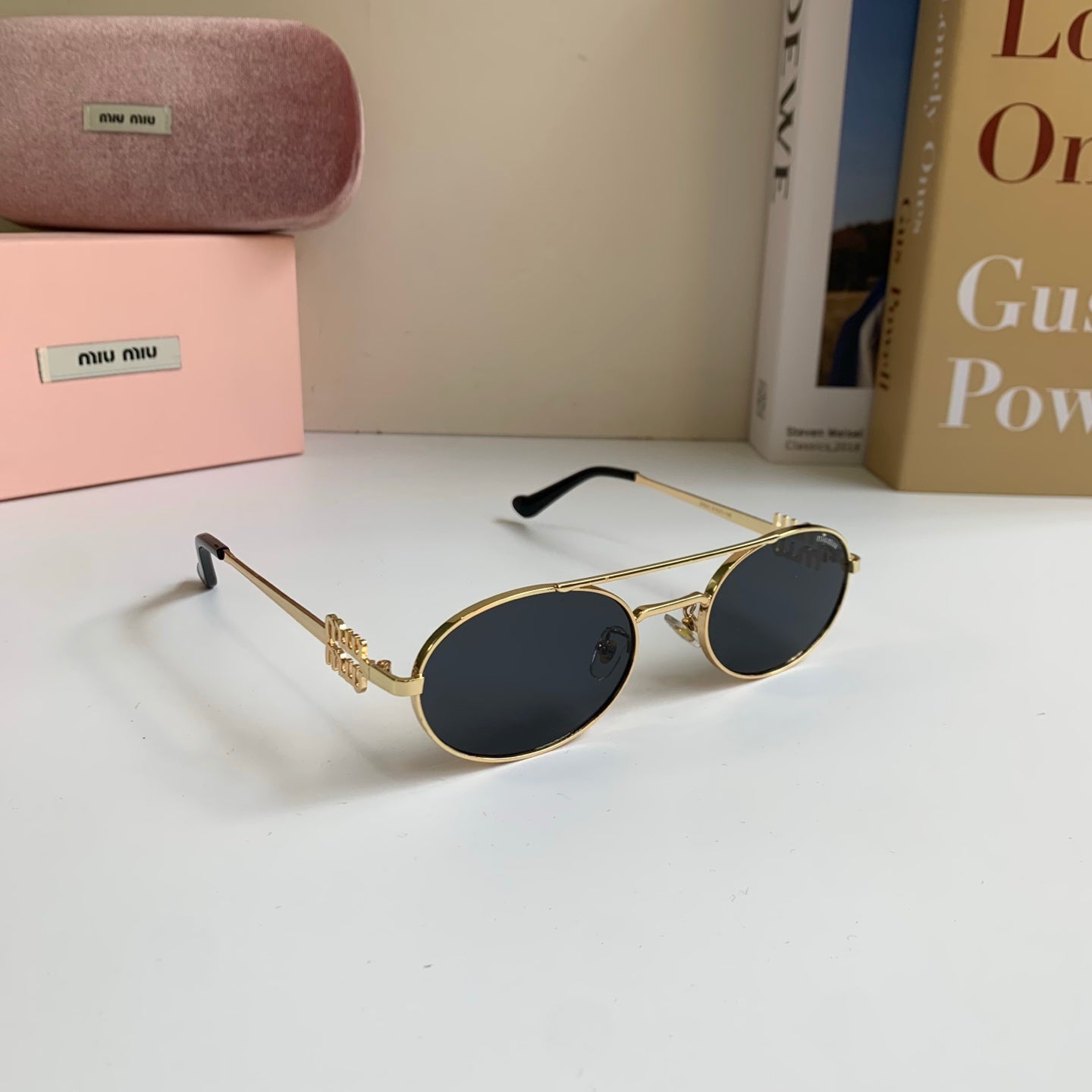 Miu Miu Metal Round Silver Lens Sunglasses for Men & Women - 432696