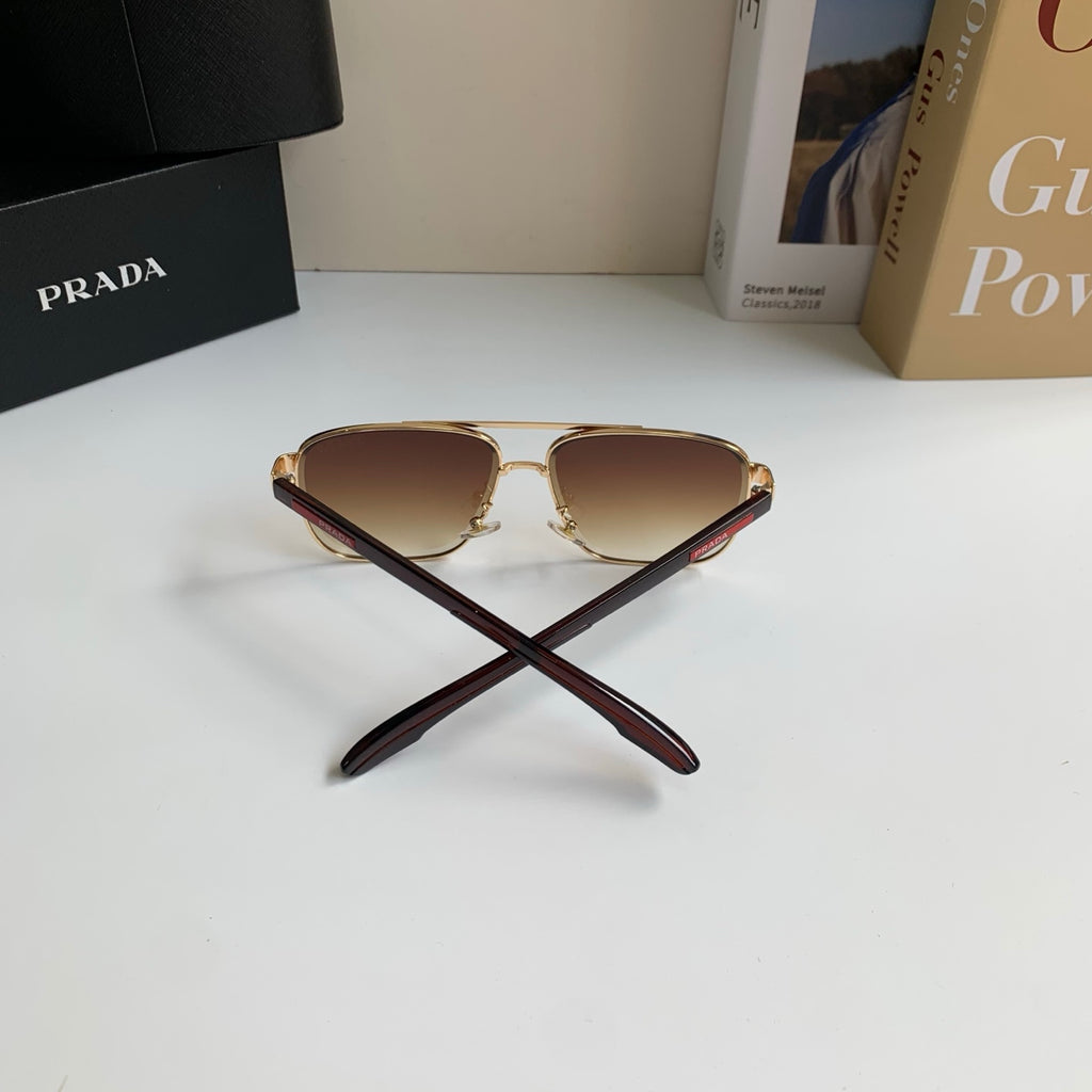 Prada Metal Square Brown Lens Sunglasses for Men & Women - 998097 - detail image 8