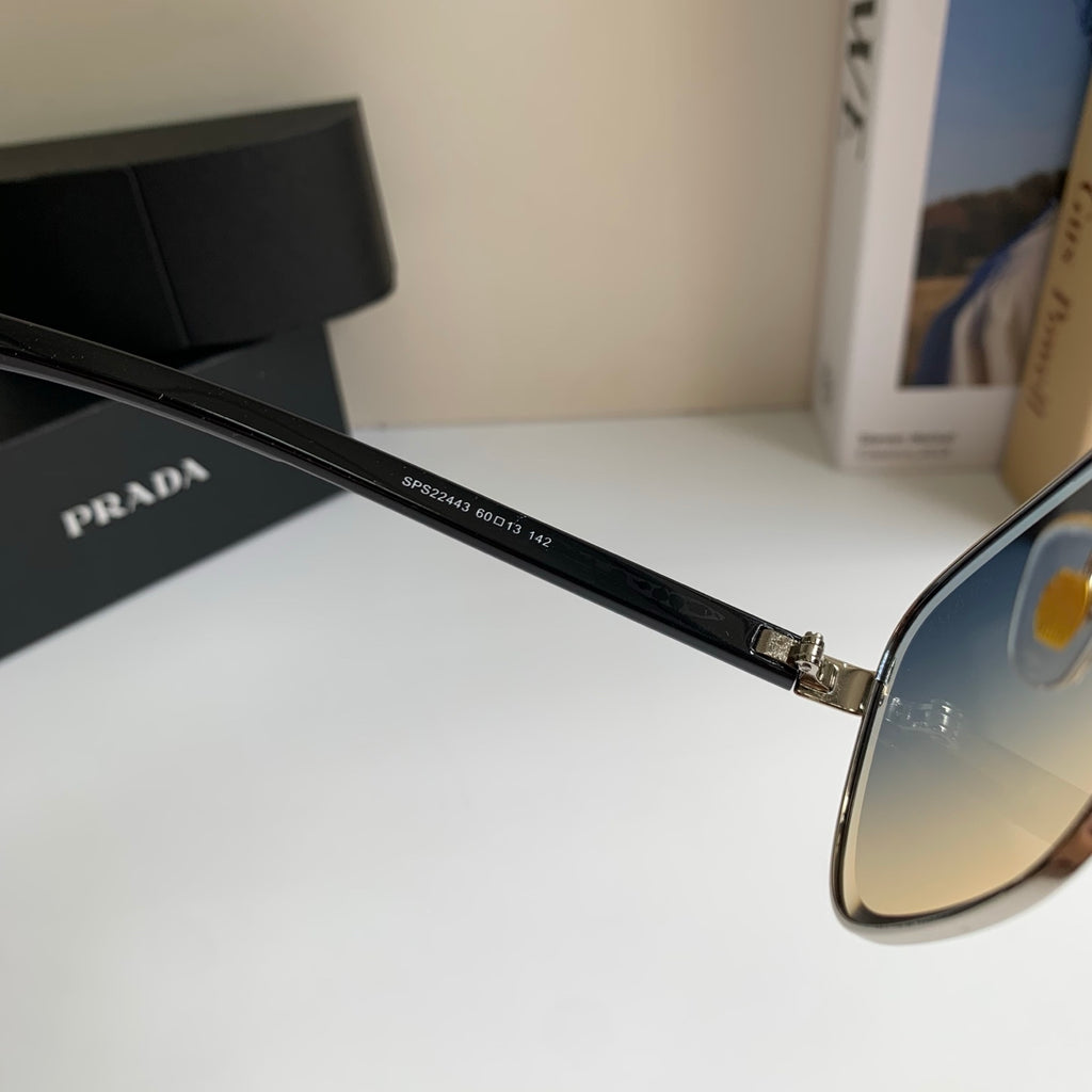 Prada Metal Square Silver Lens Sunglasses for Men & Women - 998098 - detail image 6