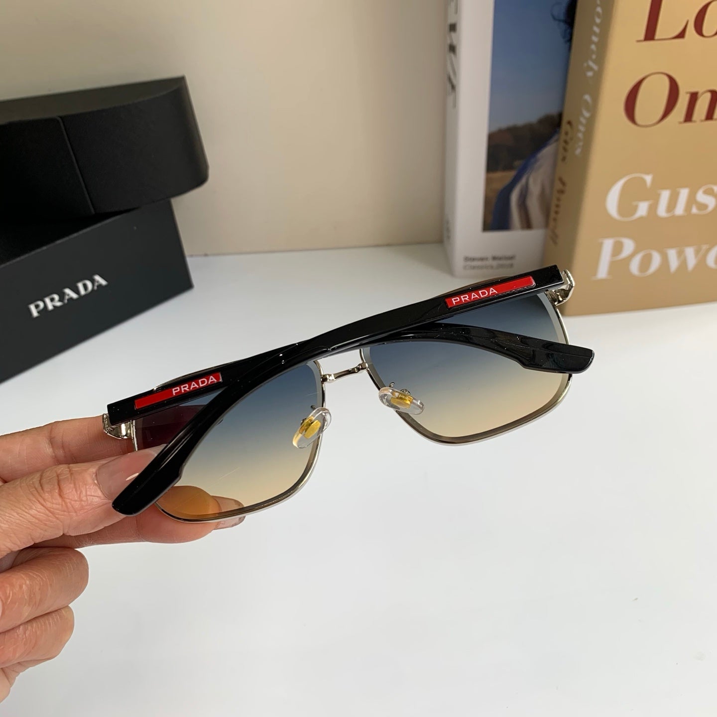 Prada Metal Square Silver Lens Sunglasses for Men & Women - 998098 - detail image 7