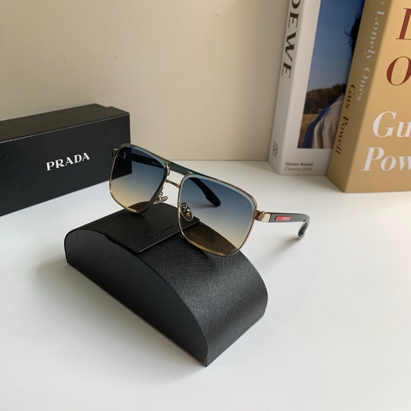 Prada Metal Square Silver Lens Sunglasses for Men & Women - 998098 - detail image 3